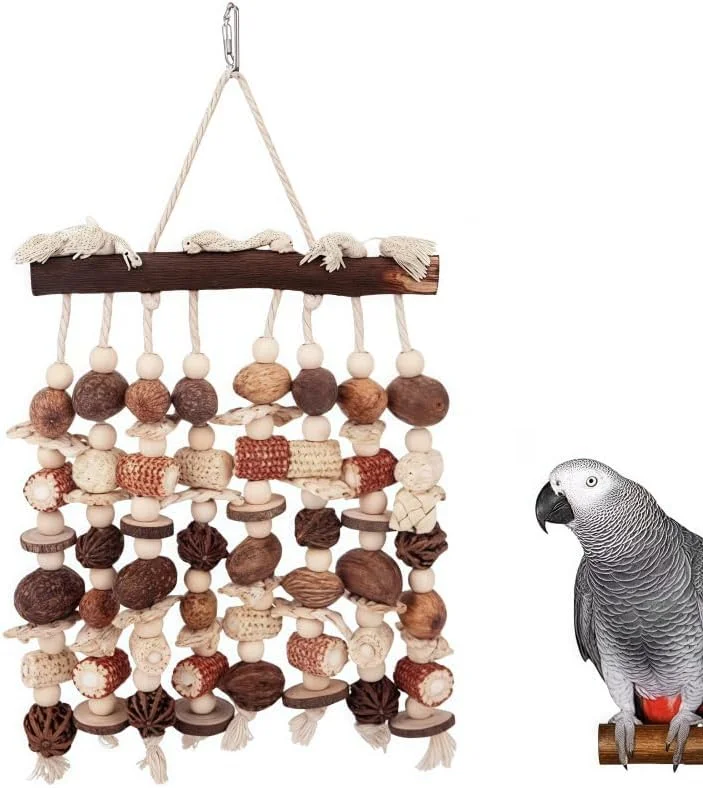 اسباب بازی بزرگ طوطی - جویدنی چوبی طبیعی، مناسب برای طوطی خاکستری آفریقایی، لوازم جانبی قفس پرنده، اسباب بازی آویز پرنده اسباب بازی بزرگ طوطی - جویدنی چوبی طبیعی، مناسب برای طوطی خاکستری آفریقایی، لوازم جانبی قفس پرنده، اسباب بازی آویز پرنده