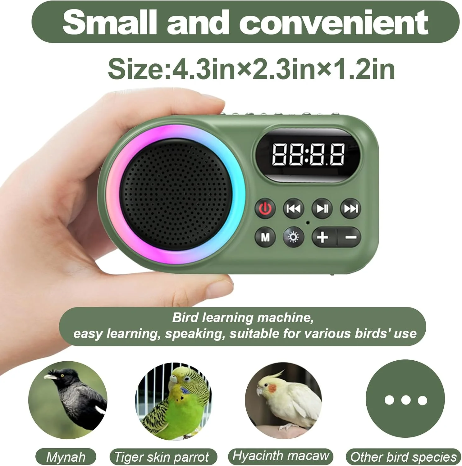 طوطی سخنگو، ماشین آموزش طوطی، اسباب بازی های پرنده آموزش صحبت کردن، سوت زدن و شما می توانید خودتان آن را ضبط کنید، با کارت حافظه و کارت خوان برای خاکستری آفریقایی، ماکائو، کاکادو و سایر گونه های پرندگان. طوطی سخنگو، ماشین آموزش طوطی، اسباب بازی های پرنده آموزش صحبت کردن، سوت زدن و شما می توانید خودتان آن را ضبط کنید، با کارت حافظه و کارت خوان برای خاکستری آفریقایی، ماکائو، کاکادو و سایر گونه های پرندگان.