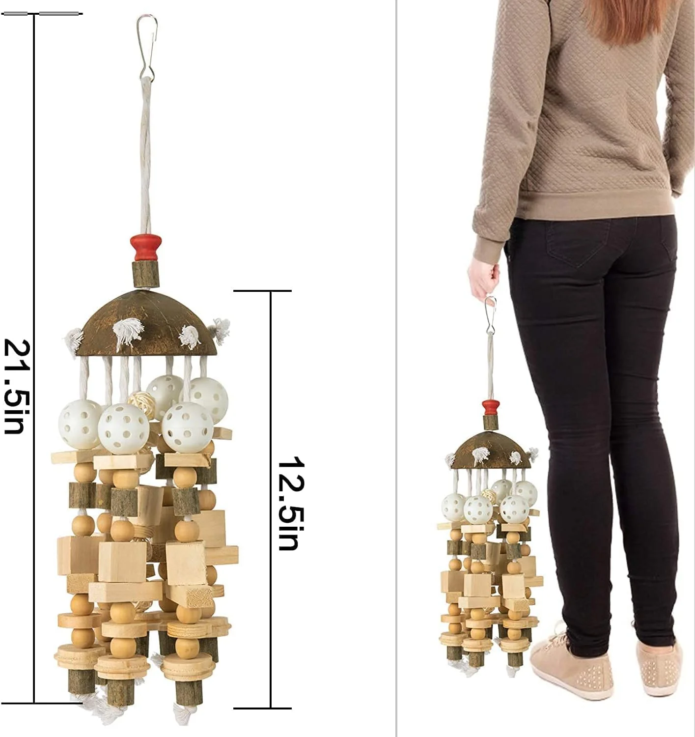 اسباب بازی بزرگ طوطی Luckstar - اسباب بازی بلوک چوبی طبیعی 20 اینچی، اسباب بازی جویدنی پرنده، اسباب بازی آویزان گاز گرفتن پرنده برای ماکائو، خاکستری آفریقایی، عروس هلندی، کانور، عروس هلندی، پرندگان بزرگ و متوسط اسباب بازی بزرگ طوطی Luckstar - اسباب بازی بلوک چوبی طبیعی 20 اینچی، اسباب بازی جویدنی پرنده، اسباب بازی آویزان گاز گرفتن پرنده برای ماکائو، خاکستری آفریقایی، عروس هلندی، کانور، عروس هلندی، پرندگان بزرگ و متوسط