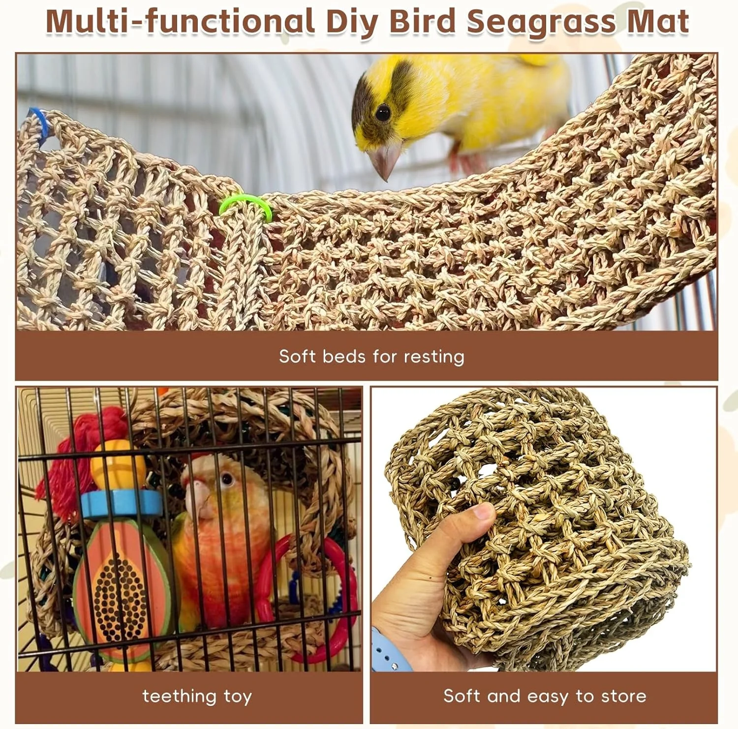 چادر پناهگاه پرنده Kathson از علف دریایی، لانه هاموک حیوانات کوچک، اسباب بازی قفس طوطی برای مرغ عشق، عروس هلندی، باجریگار، گردن حلقه ای، پیونوس، سنگال، پرندگان کوچک تا متوسط چادر پناهگاه پرنده Kathson از علف دریایی، لانه هاموک حیوانات کوچک، اسباب بازی قفس طوطی برای مرغ عشق، عروس هلندی، باجریگار، گردن حلقه ای، پیونوس، سنگال، پرندگان کوچک تا متوسط