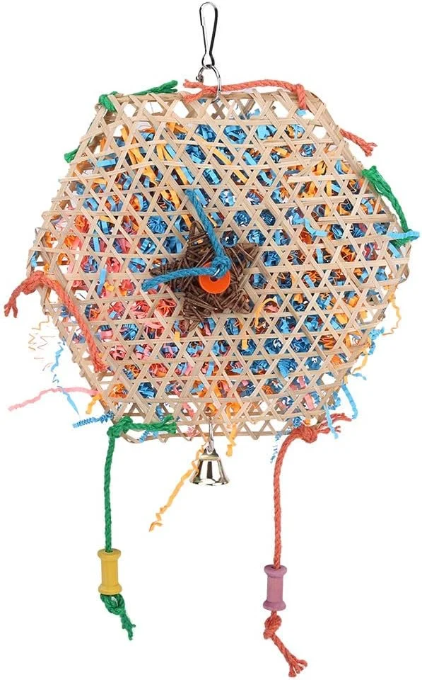 اسباب بازی تعاملی پرنده، اسباب بازی آویز بامبو و کاغذی، برای مرغ عشق، کاکادو، جربیل و همستر اسباب بازی تعاملی پرنده، اسباب بازی آویز بامبو و کاغذی، برای مرغ عشق، کاکادو، جربیل و همستر