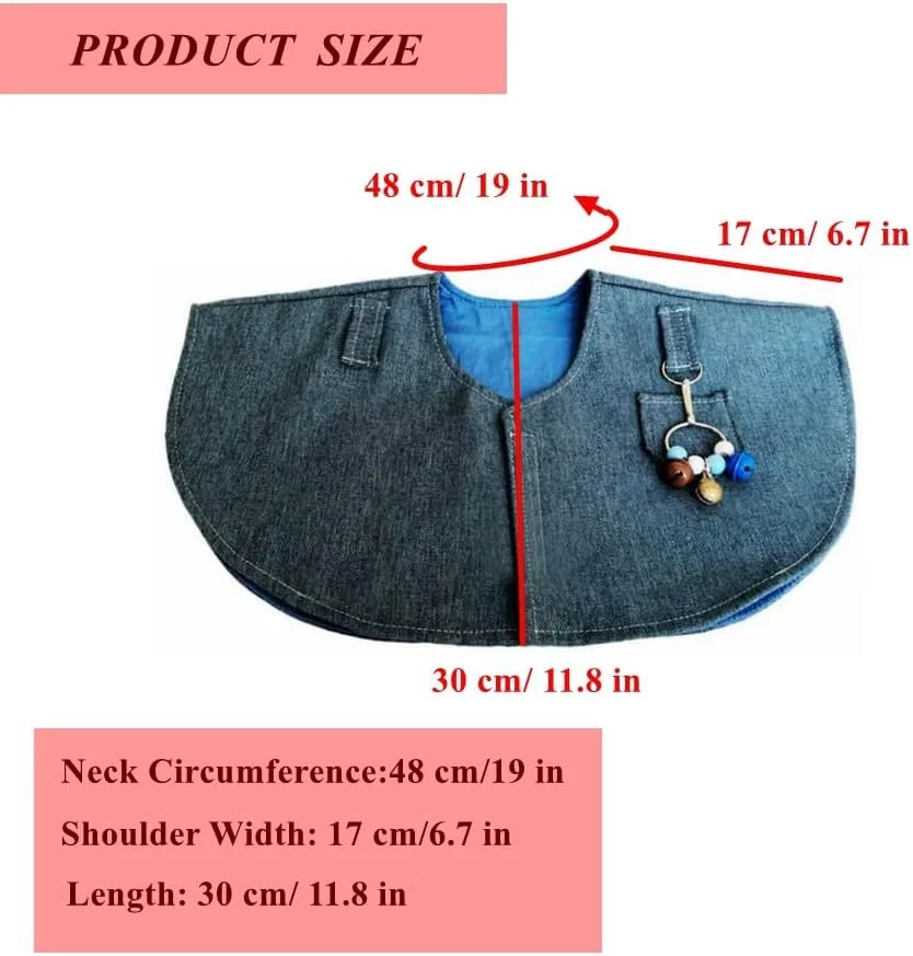 ست محافظ شانه و بازو ضد خش طوطی ISMARTEN، پیشبند پرنده چند منظوره، لباس پرواز، پد ادرار، شال مدفوع برای عروس هلندی، مرغ عشق، ماکائو، فنچ (محافظ شانه - آبی)