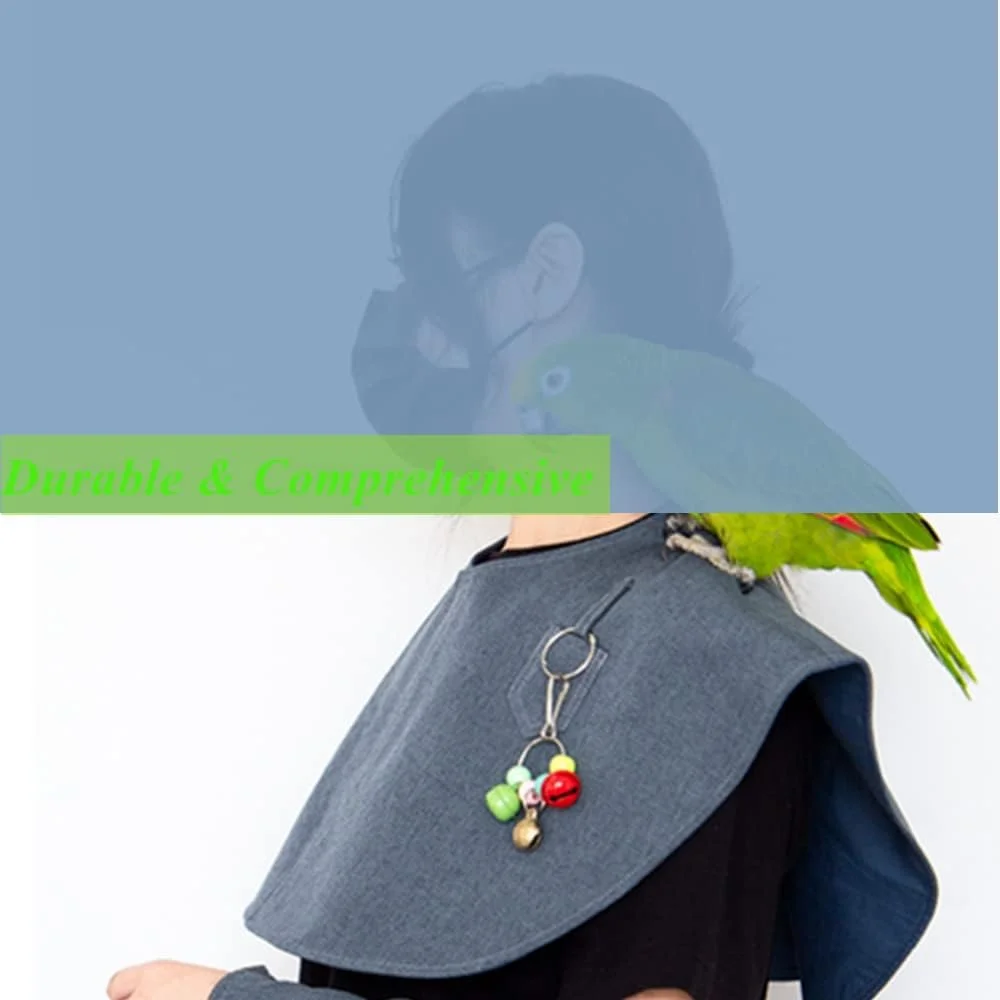 ست محافظ شانه و بازو ضد خش طوطی ISMARTEN، پیشبند پرنده چند منظوره، لباس پرواز، پد ادرار، شال مدفوع برای عروس هلندی، مرغ عشق، ماکائو، فنچ (محافظ شانه - آبی)