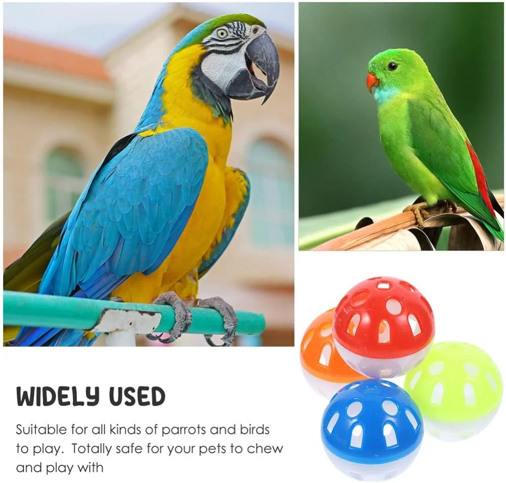 توپ اسباب بازی گربه Ipetboom با زنگوله، توپ زنگوله ای طوطی، توپ توری پلاستیکی، اسباب بازی جغجغه ای تعقیب بچه گربه، توپ های جویدنی آسیاب پرنده، اسباب بازی حیوانات خانگی طوطی کوتوله، رنگ تصادفی، 10 عدد