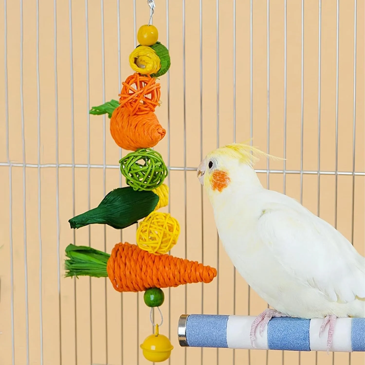 اسباب بازی های طوطی گوهادن، اسباب بازی های طوطی برای پرندگان متوسط، طوطی های خاکستری آفریقایی، آرا، کاکادوها، اسباب بازی های جویدنی طوطی آمازون، اسباب بازی های آویزان قفسی 2 عدد