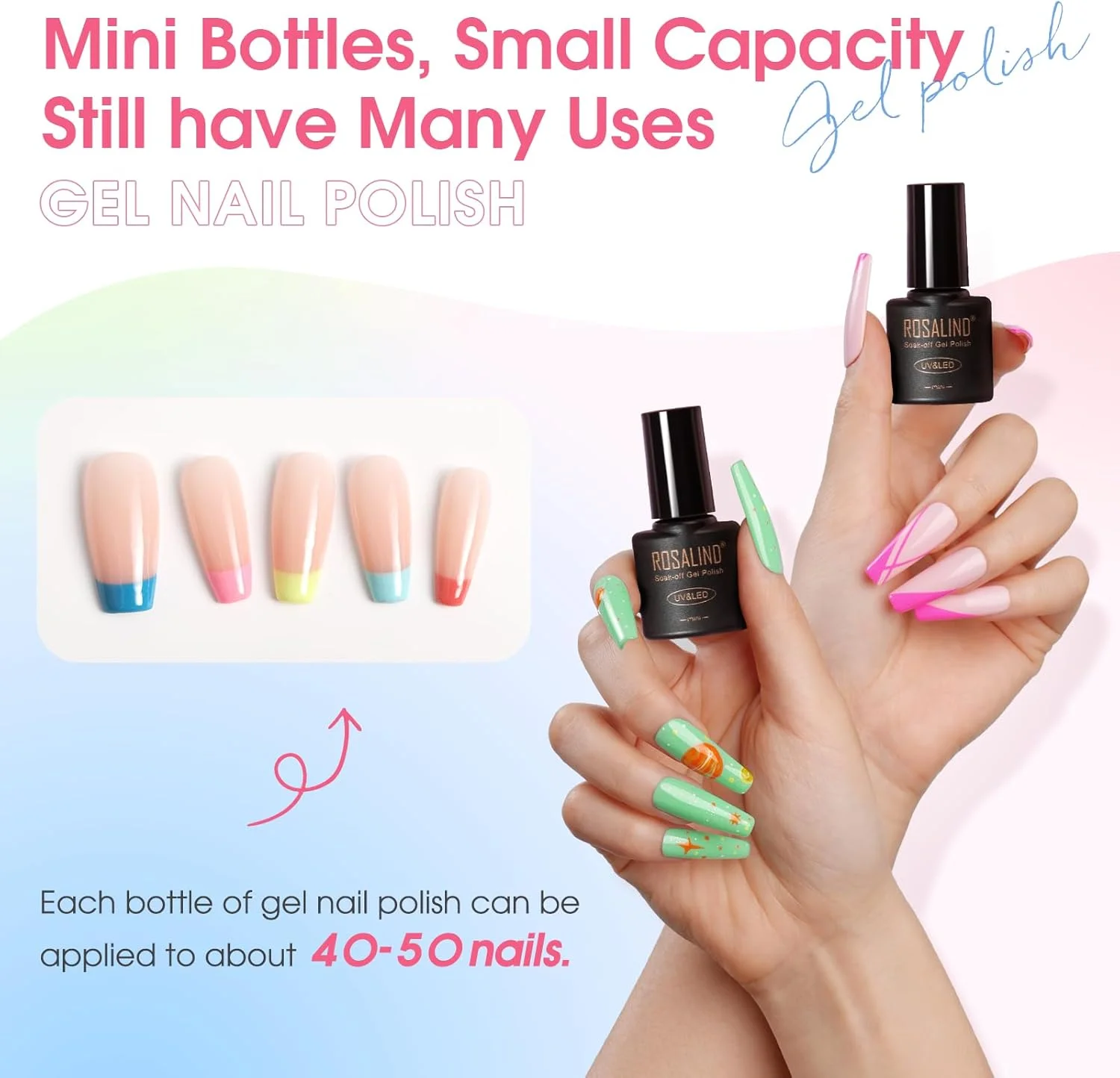 ست لاک ژل 100 عددی ROSALIND، ست لاک ژل 92 رنگی با 8 بطری بیس کت و تاپ کت براق و مات، ست استارتر ناخن مناسب برای تمام فصول، هدیه برای زنان