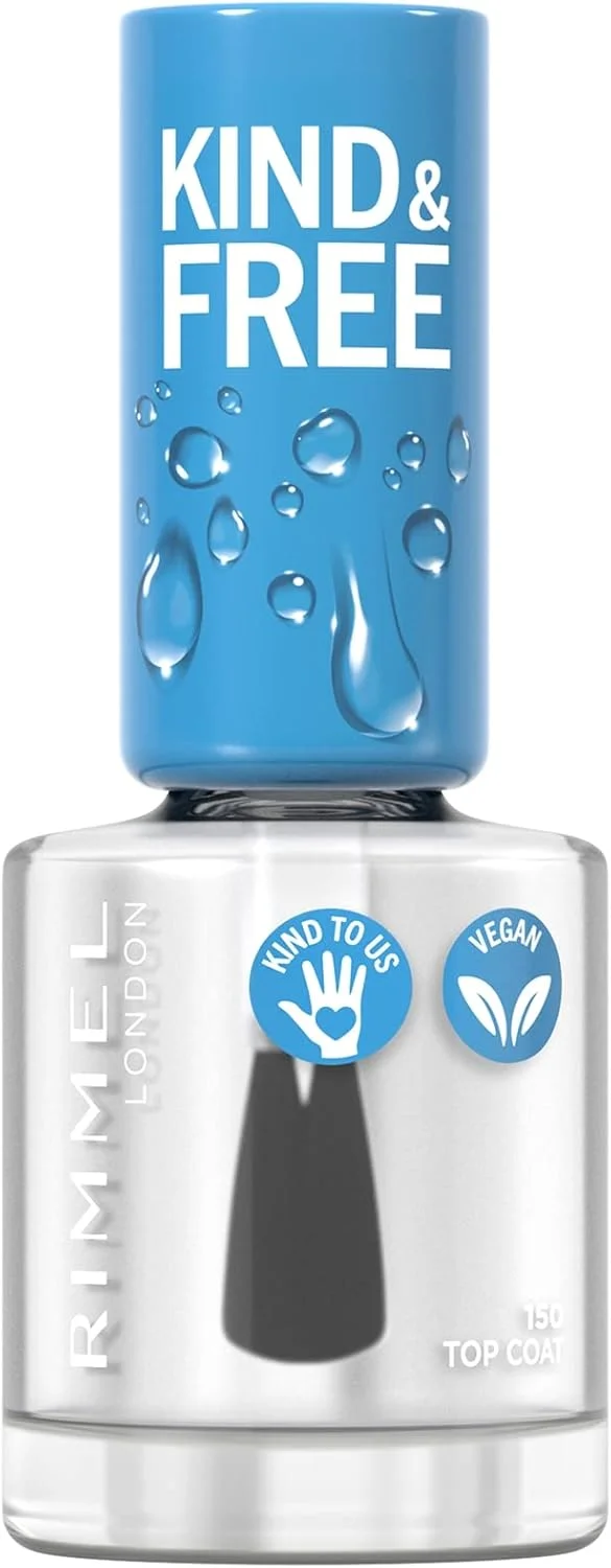 لاک ناخن پاک و مهربان ریمِل - پوشش نهایی تنفسی - فرمول گیاهی - مهربان با حیوانات و وگان - 8 میلی لیتر - 25 اونس، رنگ 150 پوشش نهایی