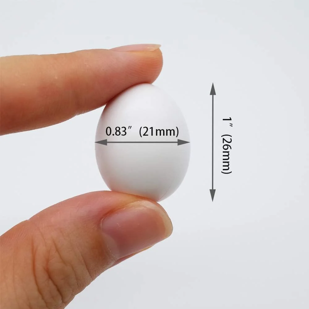 FOIBURELY 12 عدد تخم مرغ پلاستیکی جامد طوطی، تخم مرغ های جوجه کشی گونه سبز، لوریکیت و قمری گردن حلقه ای، کوآکر، عروس هلندی. پرندگان را فریب دهید تا از تخم گذاری دست بردارند، تخم مرغ های تقلبی
