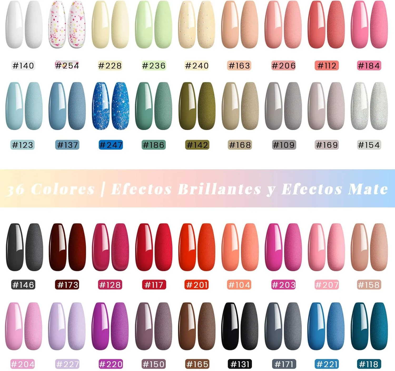 ست لاک ژل یو وی فونیکسی، 36 رنگ لاک ژل به همراه 4 قلم لاک، ست شروع لاک ژل شلاک، لاک ژل رنگی برای ناخن با لاک پایه، لاک رویه و لاک رویه مات، هدیه برای خانم ها