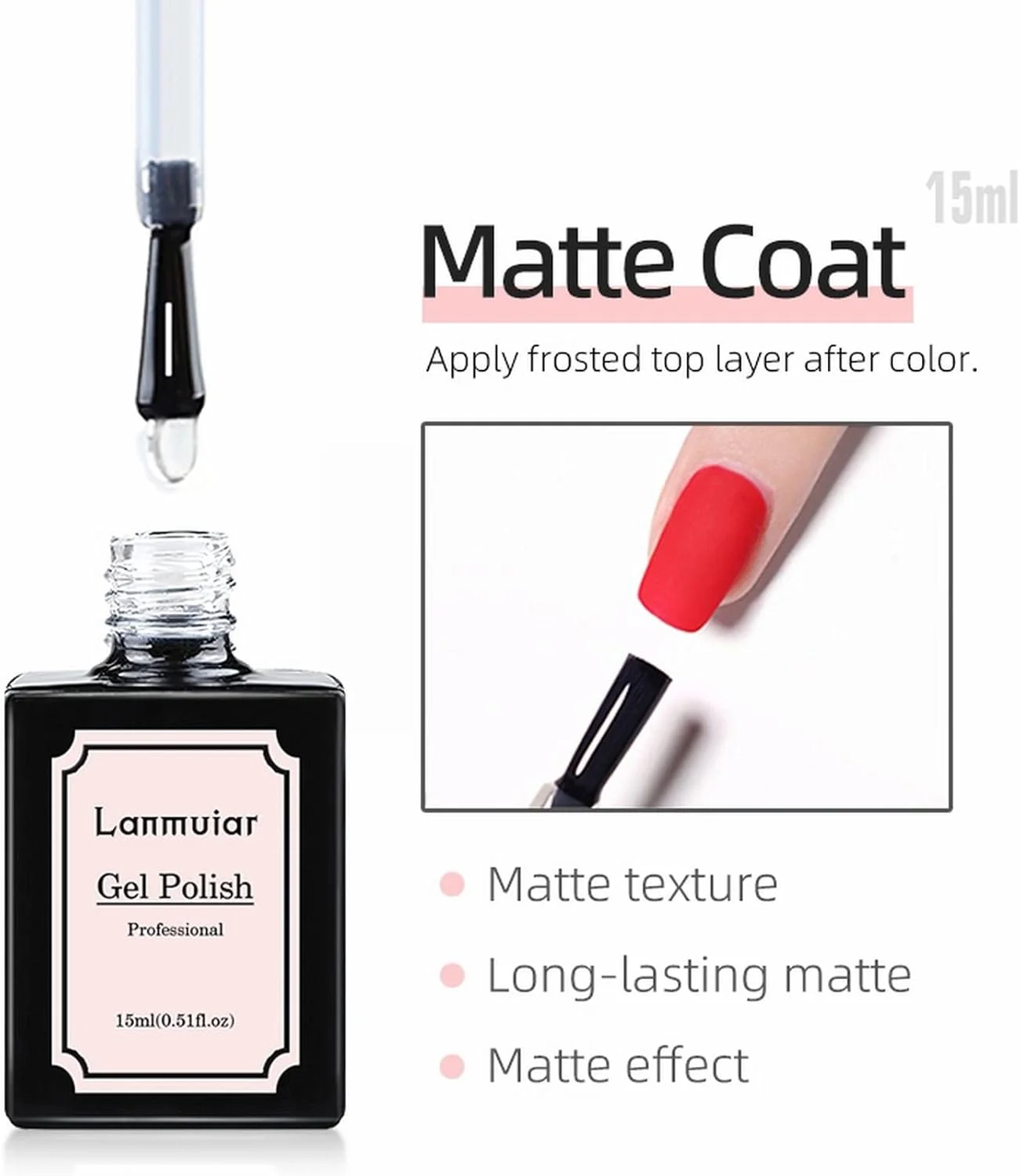 ست لاک ژل تاپ کت، بیس کت ژل شفاف و تاپ کت براق 15 میلی لیتری، چسب تقویت کننده، لایه سیل مات، لاک ژل تاپ کت و بیس کت