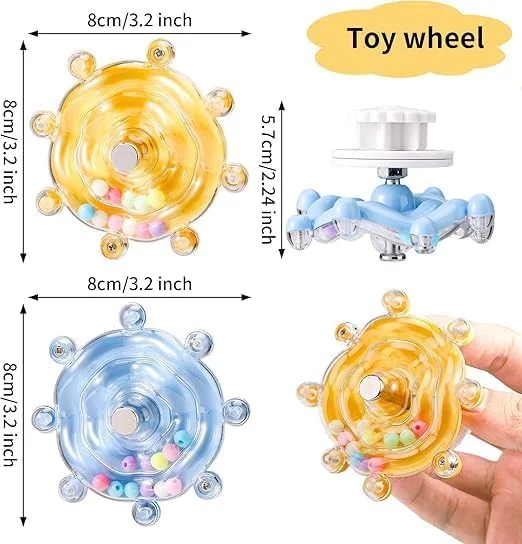 بسته 2 عددی اسباب بازی چوبی طبیعی طوطی با چرخ های چرخان - لوازم جانبی قفس پرنده تعاملی برای جویدن، ورزش و جستجوی غذا، جغجغه های رنگارنگ چرخان برای کانورها، عروس هلندی ها، مرغ عشق ها