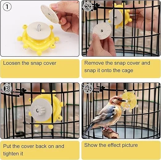 بسته 2 عددی اسباب بازی چوبی طبیعی طوطی با چرخ های چرخان - لوازم جانبی قفس پرنده تعاملی برای جویدن، ورزش و جستجوی غذا، جغجغه های رنگارنگ چرخان برای کانورها، عروس هلندی ها، مرغ عشق ها