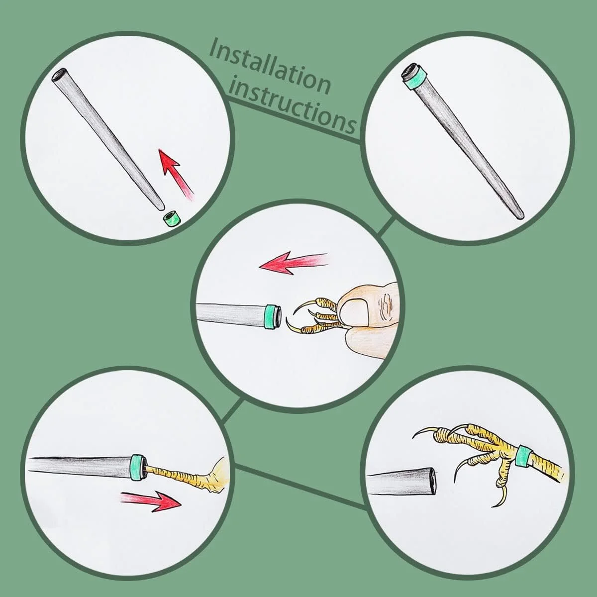 حلقه پا پرنده فویبوریلی، 100 عدد، مناسب فنچ، قناری و سایر پرندگان کوچک (قطر 3 میلی متر) به همراه 1 عدد نصب کننده