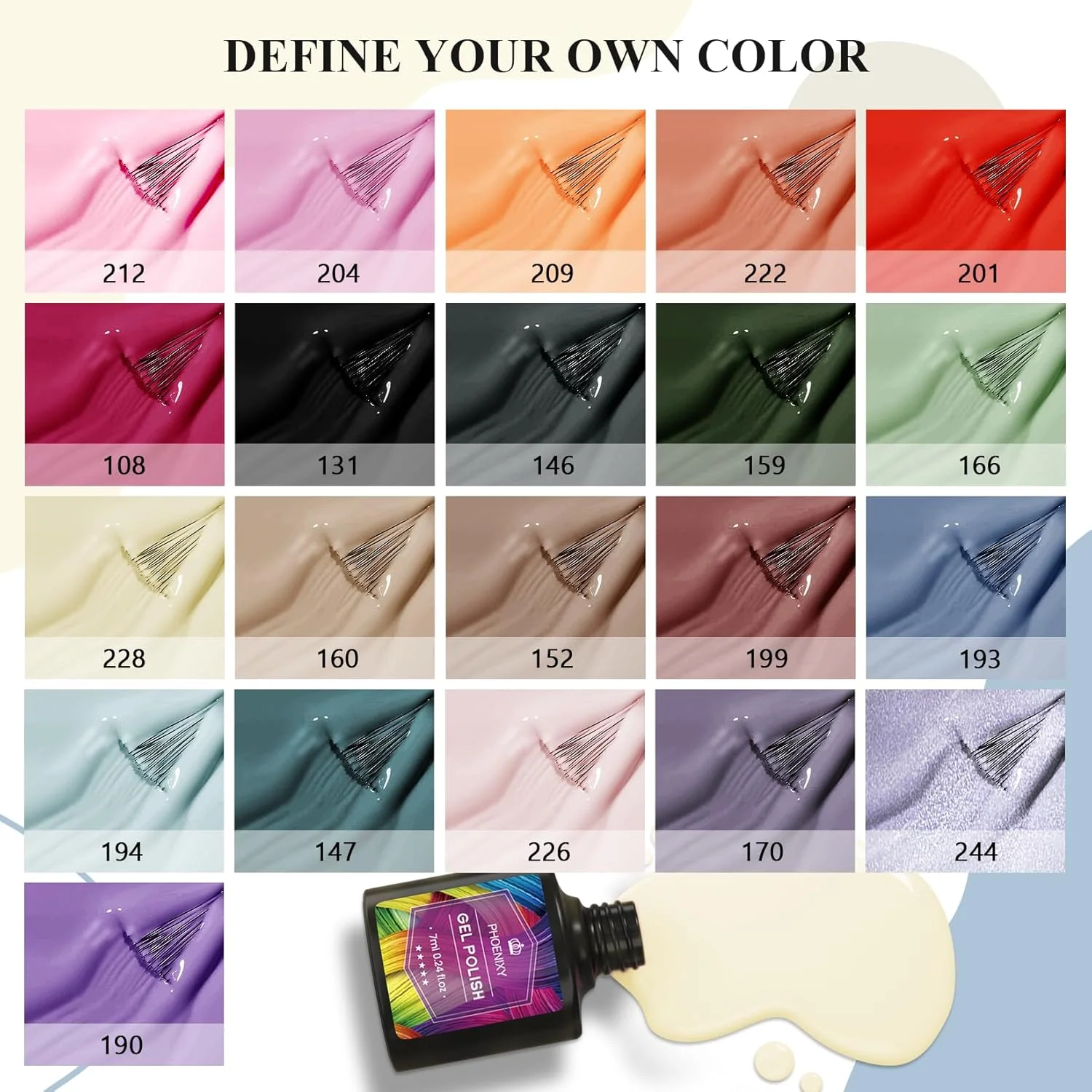 ست لاک ژل فونیکسی، 21 + 3 تکه لاک ژل UV خیسانده با روکش براق مات، هدیه طراحی سالن هنر ناخن برای زنان