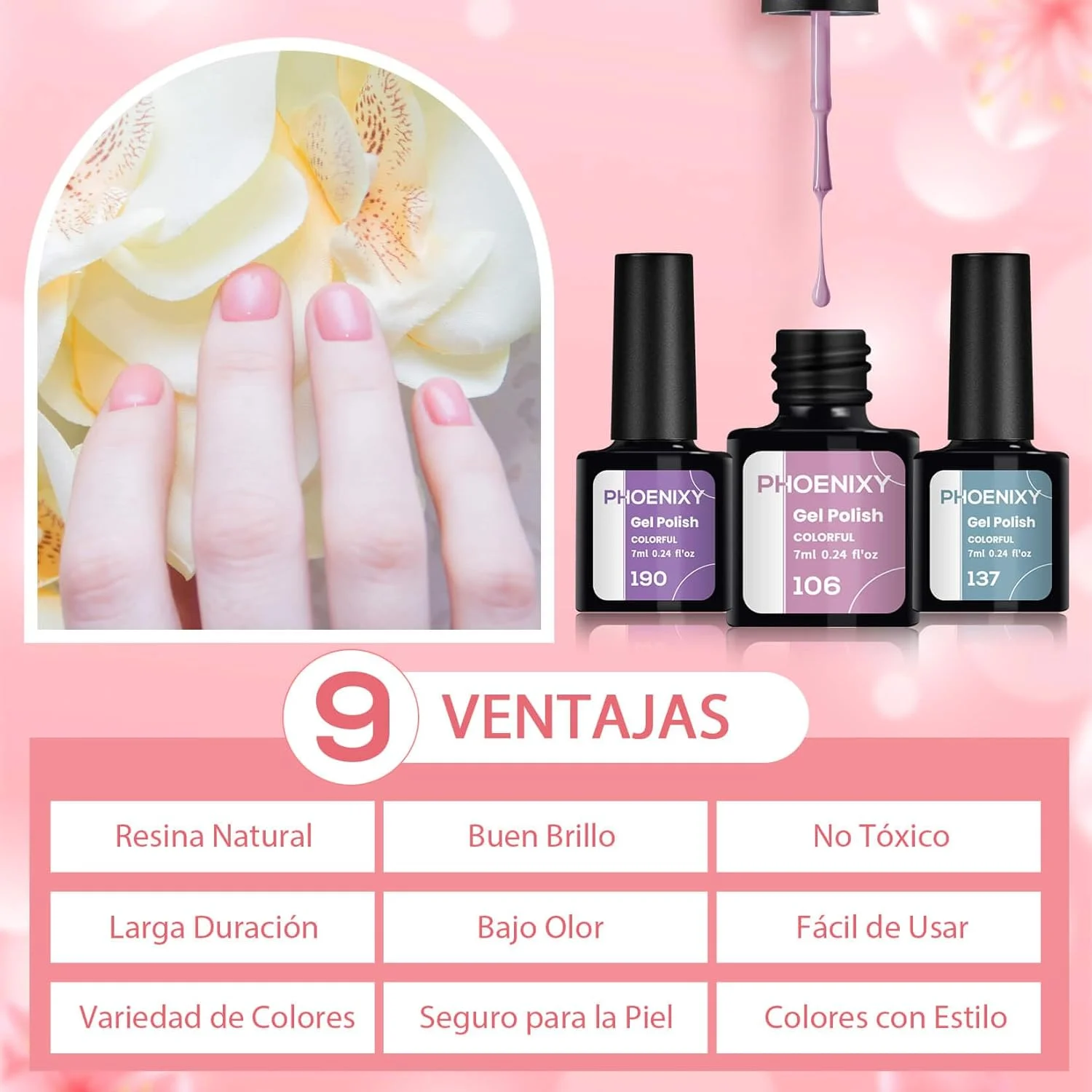 ست لاک ژل یو وی فونیکسی، 21 رنگ لاک ژل برای طراحی ناخن، همراه با بیس کت، تاپ کت و تاپ کت مات، ست هدیه