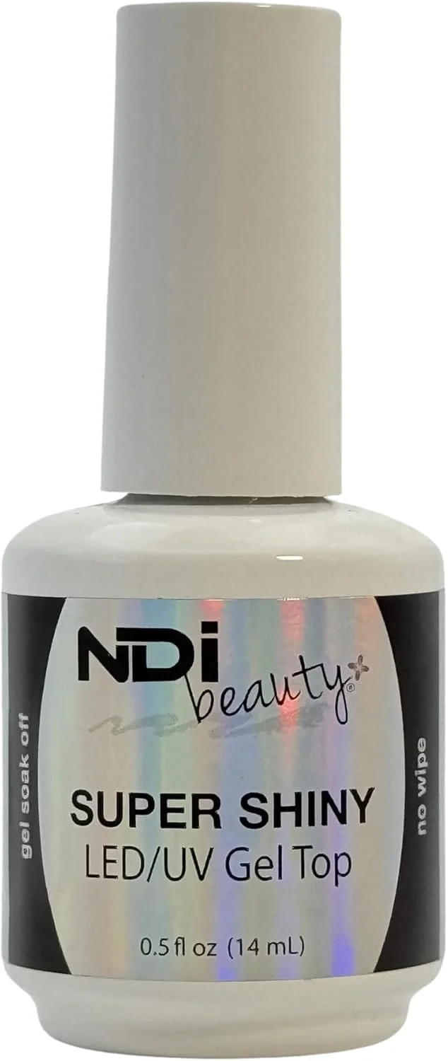 ان دی آی بیوتی - تاپ کت ژل ناخن، پوشش شیشه ای ژل بدون نیاز به پاک کردن فوق العاده براق LED/UV - 14 میلی لیتر