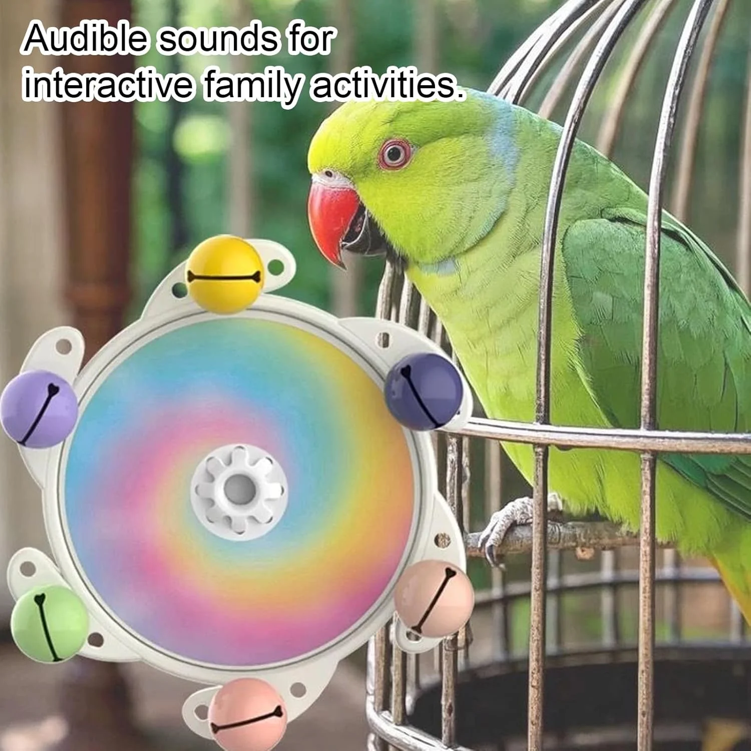 اسباب بازی چرخشی قفس طوطی | اسباب بازی چرخ و فلک قفس پرنده | پازل جویدنی تعاملی و سرگرم کننده برای حیوانات خانگی، کانور، مرغ عشق، لوریکیت و عروس هلندی