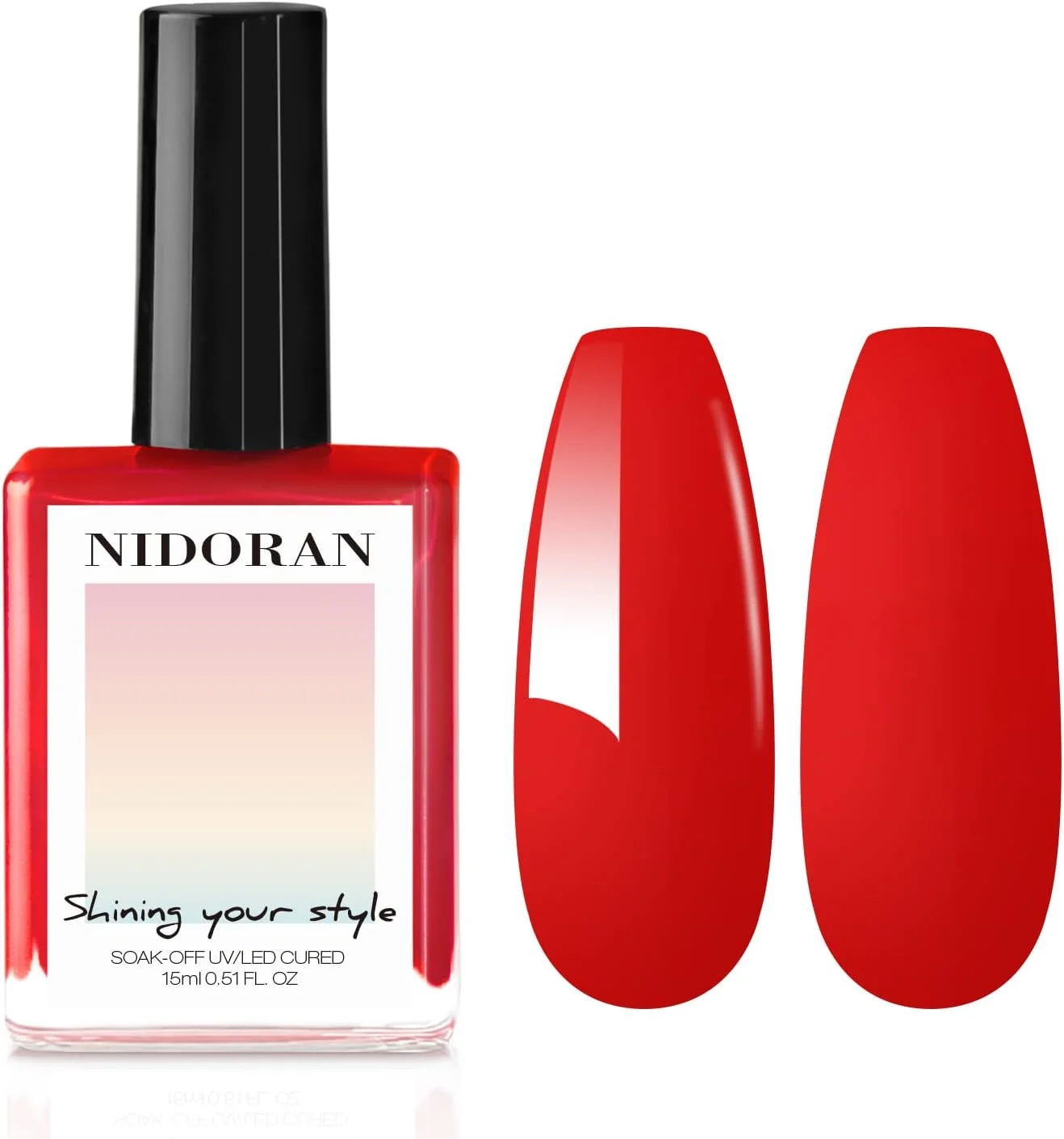لاک ژل قرمز نیتاکو 15 میلی لیتری، لاک ژل UV LED، مناسب طراحی ناخن، مانیکور، سالن، استفاده شخصی در منزل، مناسب برای افراد مبتدی