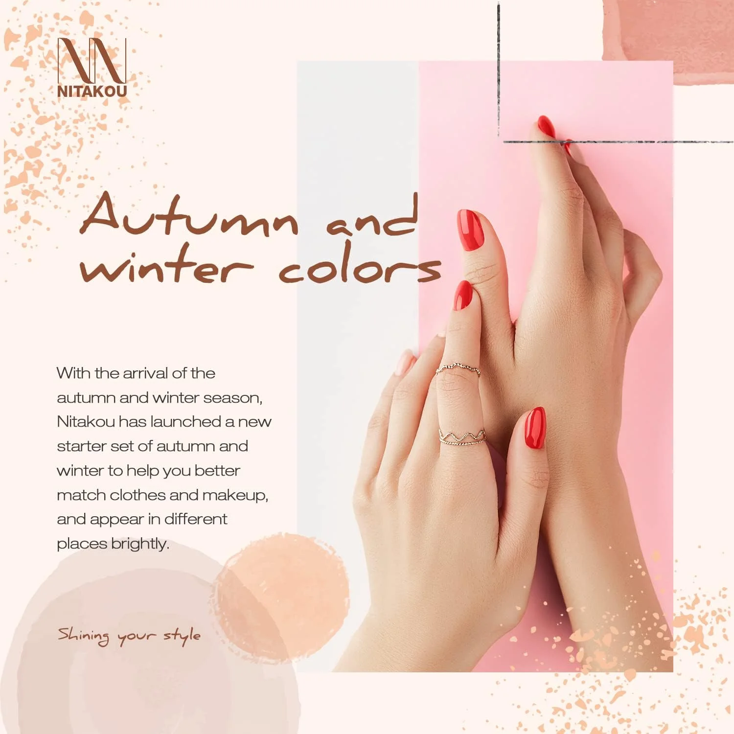 ست لاک ژل نیتاکو نیدوران، 20 رنگ، کیت لاک ژل مجموعه رنگ های نود با بیس و تاپ کت ژل، رنگ های لاک ژل LED/UV، 5 میلی لیتر، سفید صورتی قهوه ای