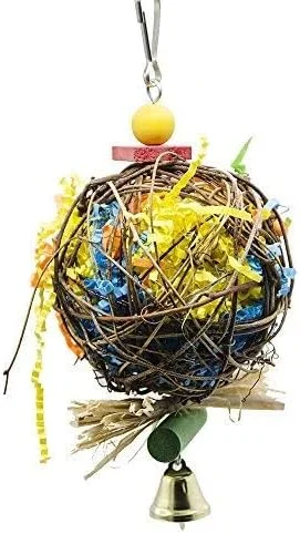 اسباب بازی جویدنی پرندگان ELECDON بسته 2 عددی، اسباب بازی خرد کردنی، اسباب بازی آویز قفس طوطی برای عروس هلندی، کانور، کاسکو