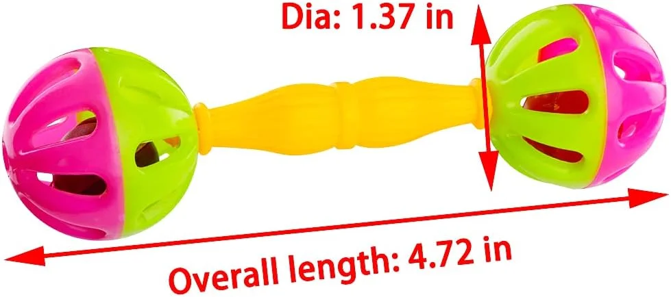 DQITJ بسته 4 عددی اسباب بازی دمبل میله ای پرنده برای طوطی های کوچک، پاراکیت گونه سبز، عروس هلندی، کانور، مرغ عشق DQITJ بسته 4 عددی اسباب بازی دمبل میله ای پرنده برای طوطی های کوچک، پاراکیت گونه سبز، عروس هلندی، کانور، مرغ عشق