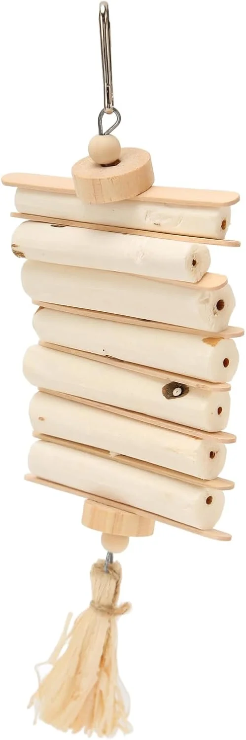 اسباب بازی چوبی پرندگان Tnfeeon، اسباب بازی های نرم و غیر گیاهی برای ساییدن نوک و سلامت روان طوطی ها، عروس هلندی ها و پرندگان کوچک