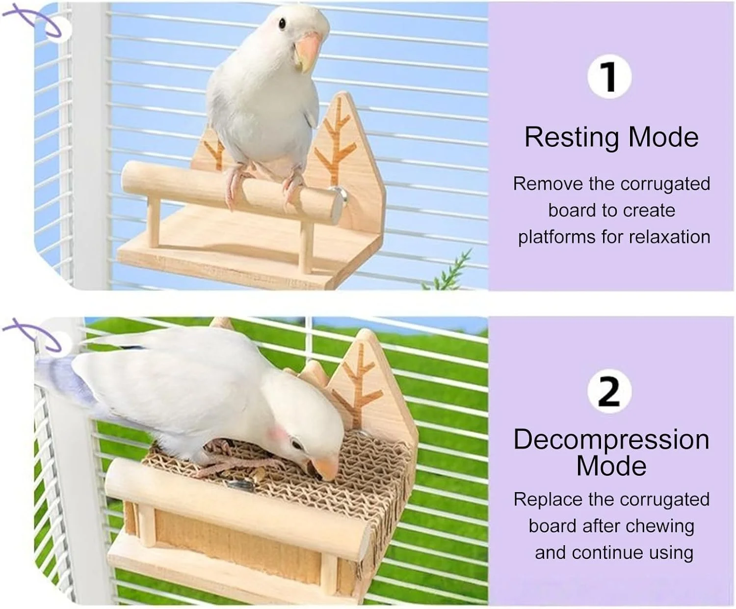 اسباب بازی طوطی - اسباب بازی چوبی نشیمنگاه پرنده برای قفس - لوازم جانبی چوبی پایه برای خرد کردن، جویدن، جستجو، بازی، آموزش، داخل و خارج از خانه اسباب بازی طوطی - اسباب بازی چوبی نشیمنگاه پرنده برای قفس - لوازم جانبی چوبی پایه برای خرد کردن، جویدن، جستجو، بازی، آموزش، داخل و خارج از خانه