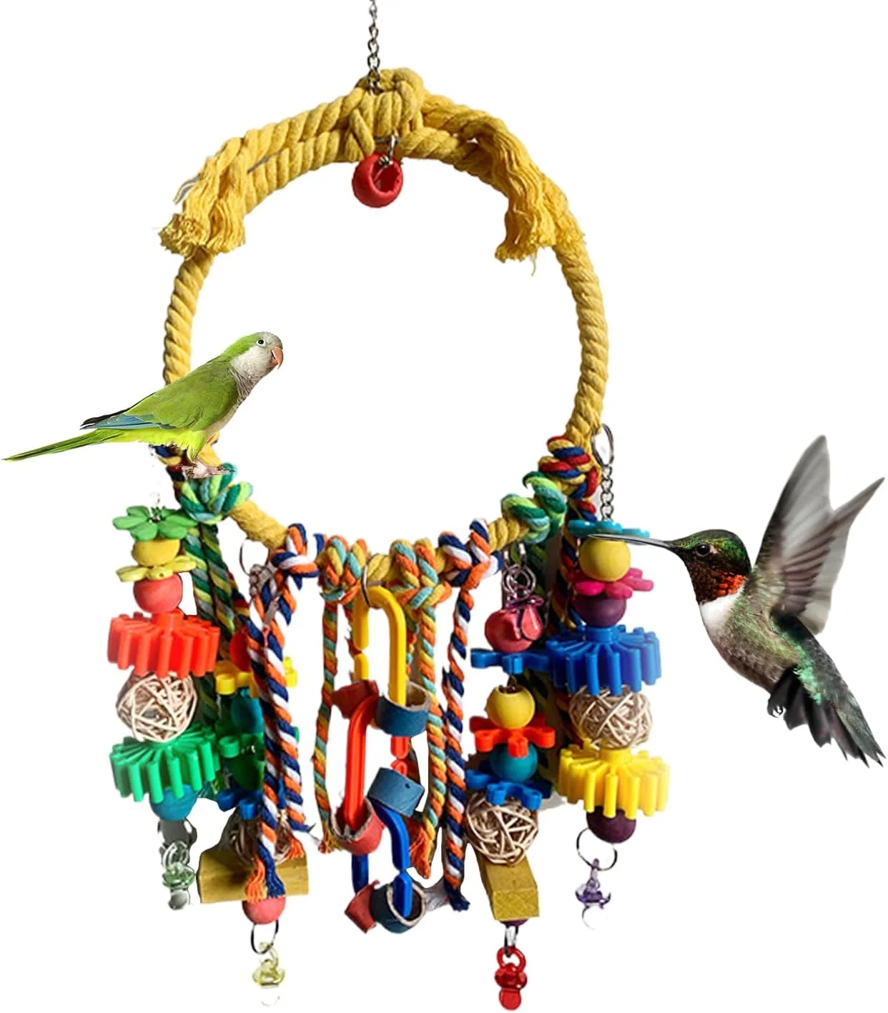 اسباب‌بازی پرنده مدل Ring Swing جنس طناب کنفی