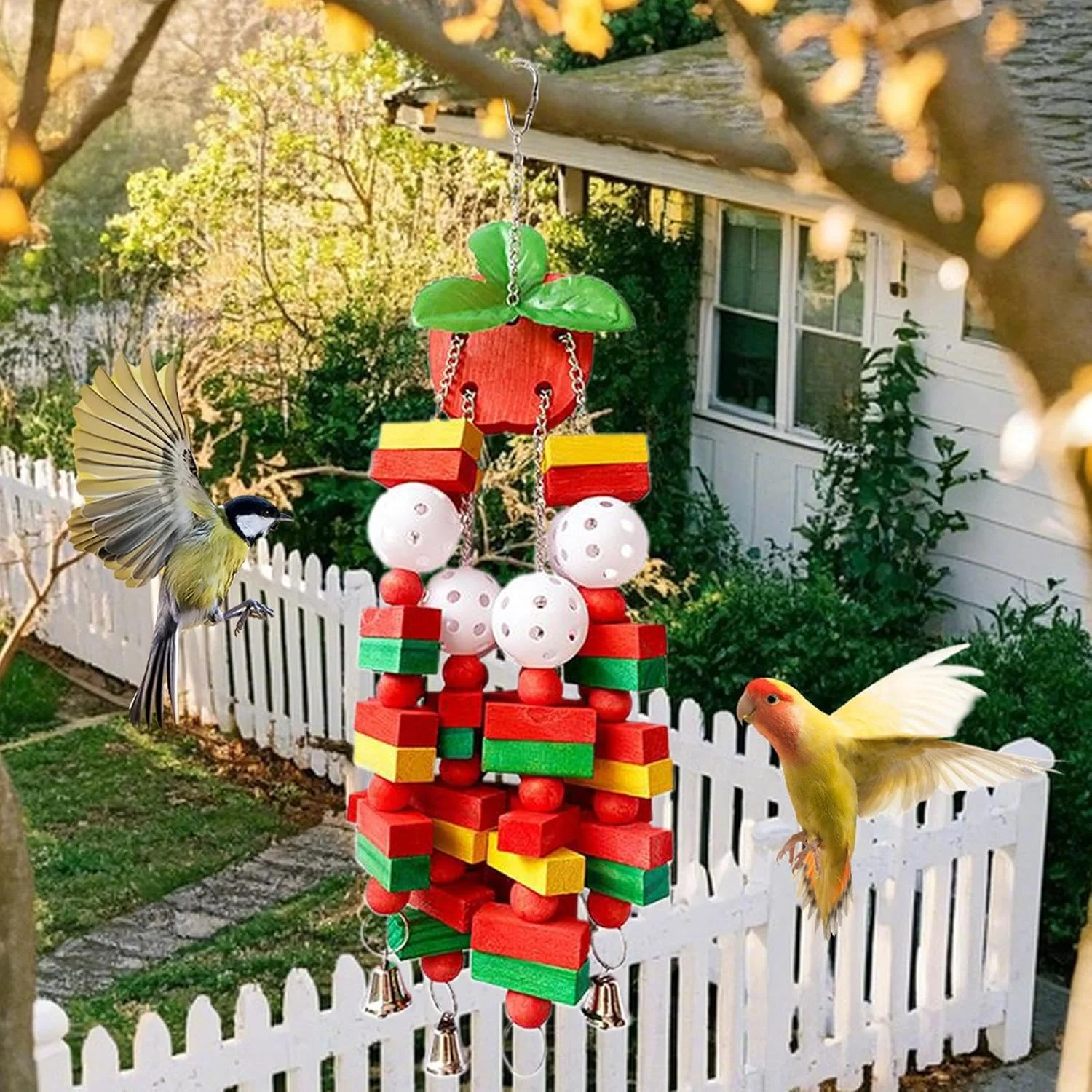 اسباب بازی های جستجوی غذا برای پرندگان - اسباب بازی های جویدنی عروس هلندی - لوازم تعاملی حیوانات خانگی، بازی های جستجوی غذا برای طوطی، مرغ عشق، کاکادو، خاکستری آفریقایی، کانور، پرندگان عشق، مناسب برای بالا رفتن