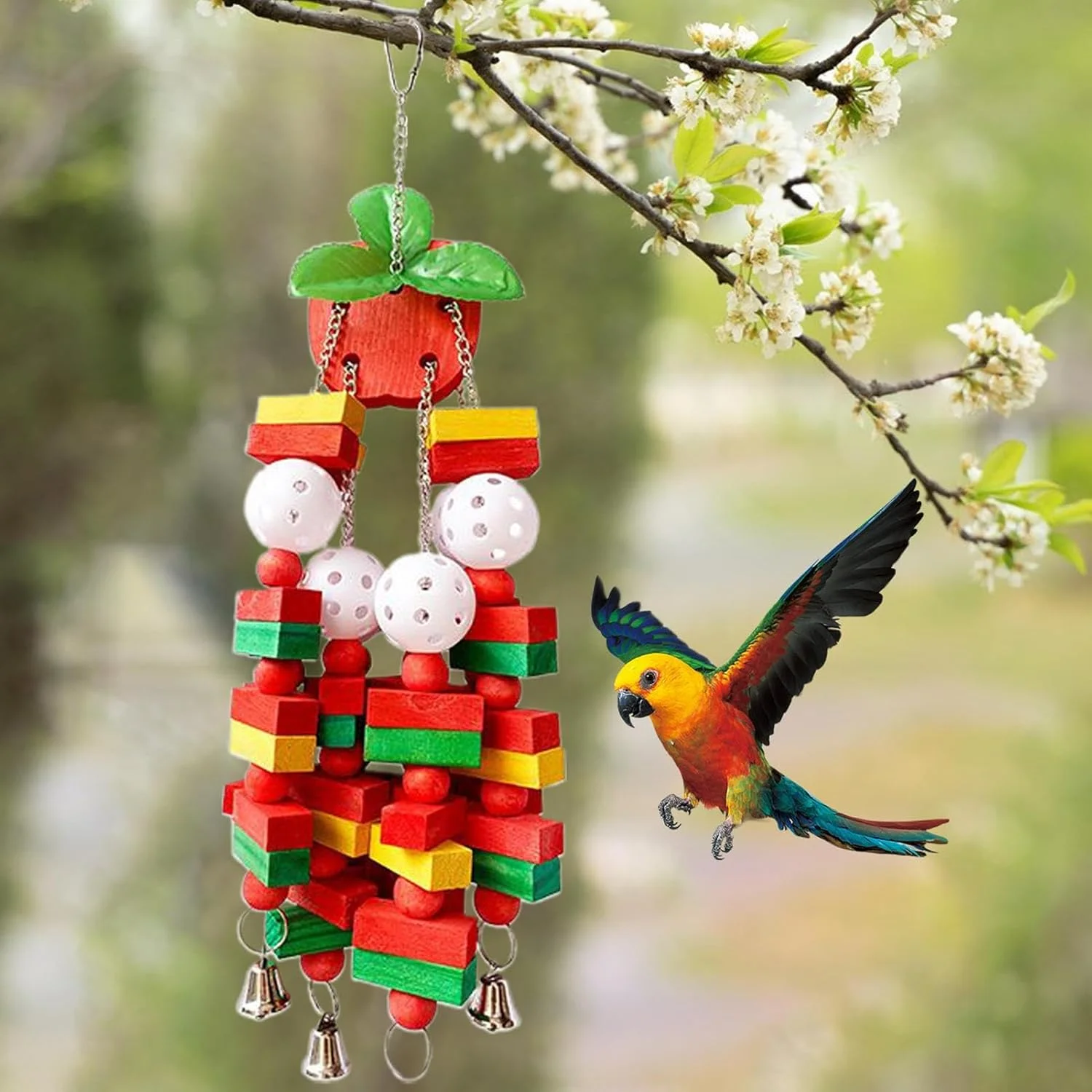 اسباب بازی های جستجوی غذا برای پرندگان - اسباب بازی های جویدنی عروس هلندی - لوازم تعاملی حیوانات خانگی، بازی های جستجوی غذا برای طوطی، مرغ عشق، کاکادو، خاکستری آفریقایی، کانور، پرندگان عشق، مناسب برای بالا رفتن