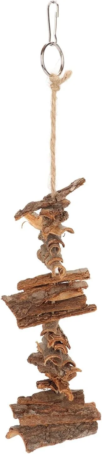 اسباب بازی های جویدنی پوست درخت مغذی Kikumi برای طوطی ها، اسباب بازی های جویدنی آویزان مقاوم در برابر گاز گرفتن، ورزش خوب برای رفع بی حوصلگی