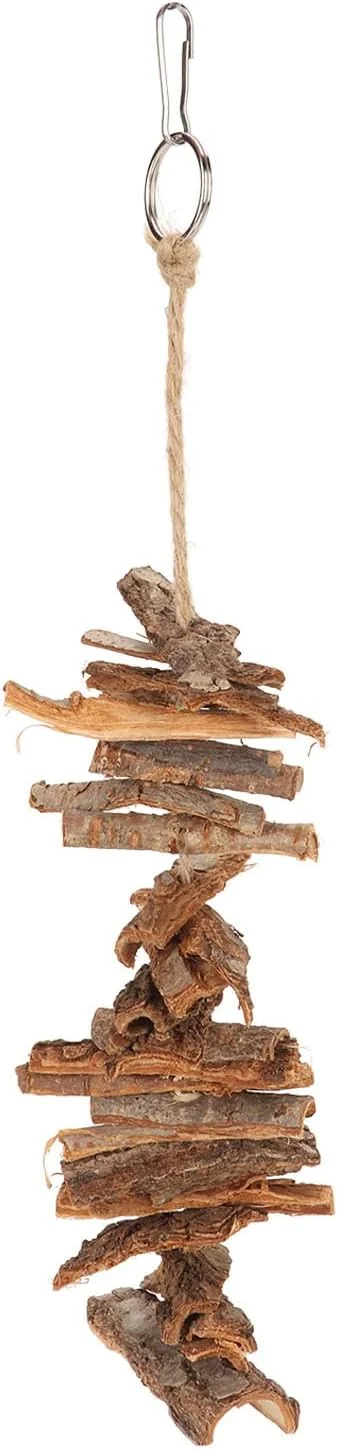 اسباب بازی های جویدنی پوست درخت مغذی Kikumi برای طوطی ها، اسباب بازی های جویدنی آویزان مقاوم در برابر گاز گرفتن، ورزش خوب برای رفع بی حوصلگی