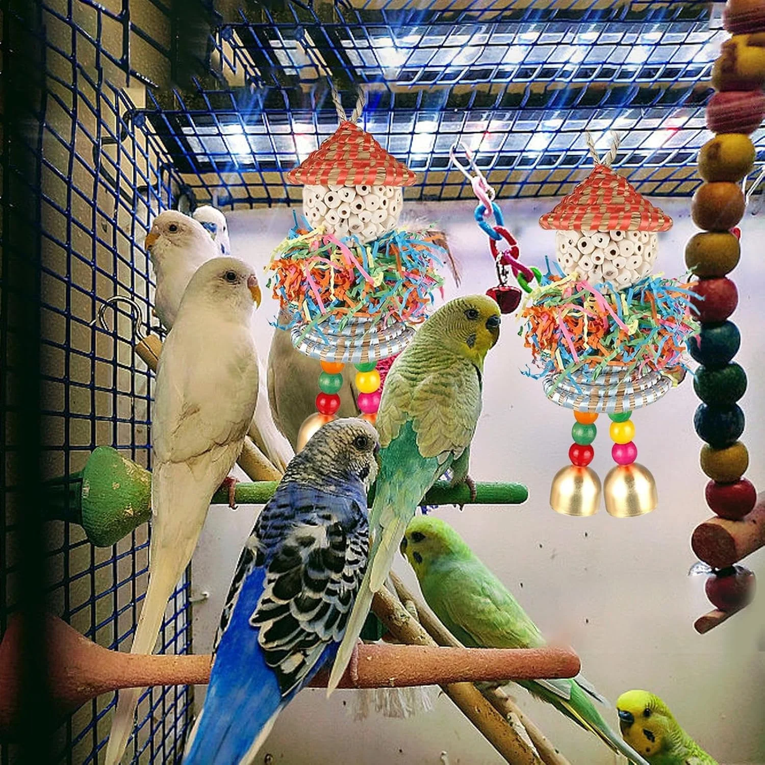 اسباب بازی های جستجوی غذا برای پرندگان - اسباب بازی های خرد کردنی پرندگان - توپ جویدنی برای قفس کاکادو، فنچ، عروس هلندی، قناری، مرغ عشق، ماکائو، طوطی اسباب بازی های جستجوی غذا برای پرندگان - اسباب بازی های خرد کردنی پرندگان - توپ جویدنی برای قفس کاکادو، فنچ، عروس هلندی، قناری، مرغ عشق، ماکائو، طوطی