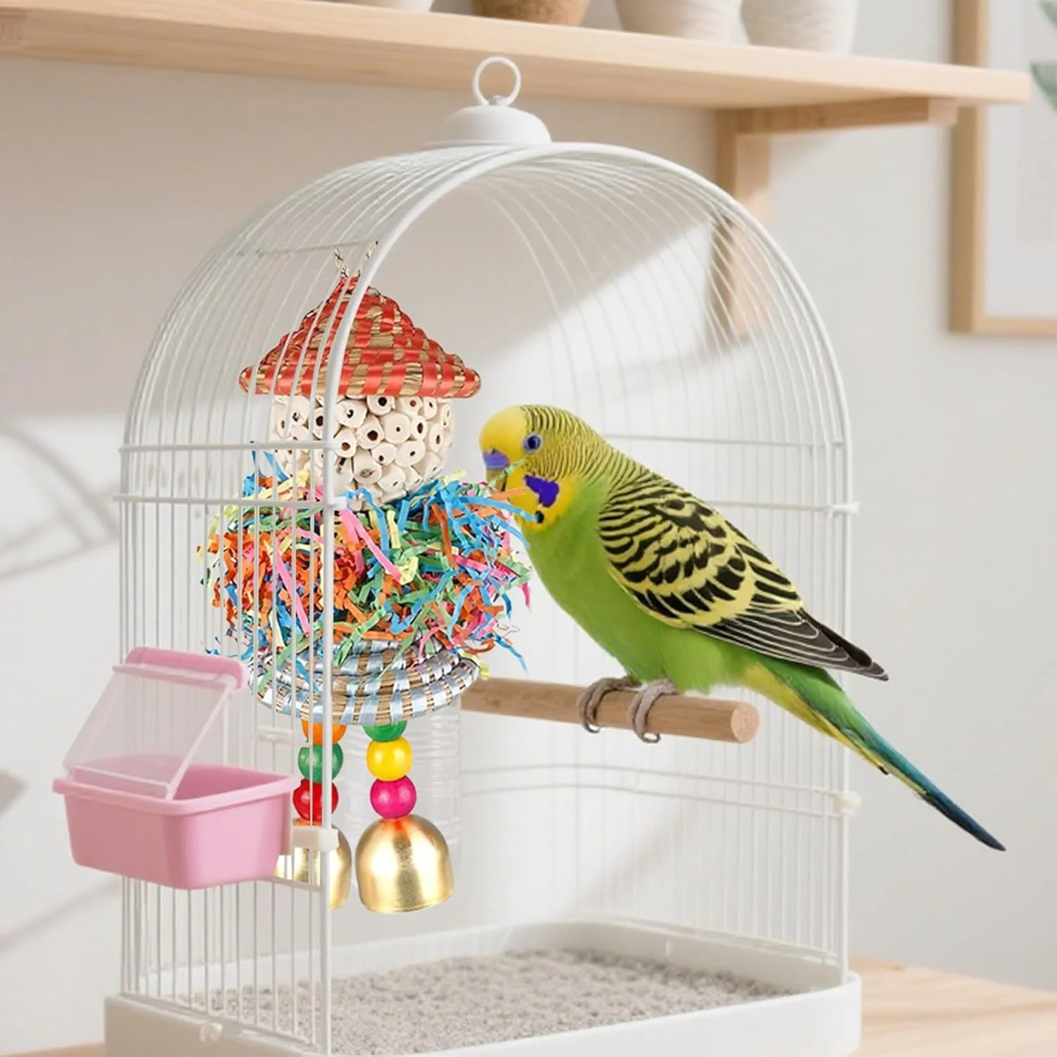 اسباب بازی های جستجوی غذا برای پرندگان - اسباب بازی های خرد کردنی پرندگان - توپ جویدنی برای قفس کاکادو، فنچ، عروس هلندی، قناری، مرغ عشق، ماکائو، طوطی اسباب بازی های جستجوی غذا برای پرندگان - اسباب بازی های خرد کردنی پرندگان - توپ جویدنی برای قفس کاکادو، فنچ، عروس هلندی، قناری، مرغ عشق، ماکائو، طوطی