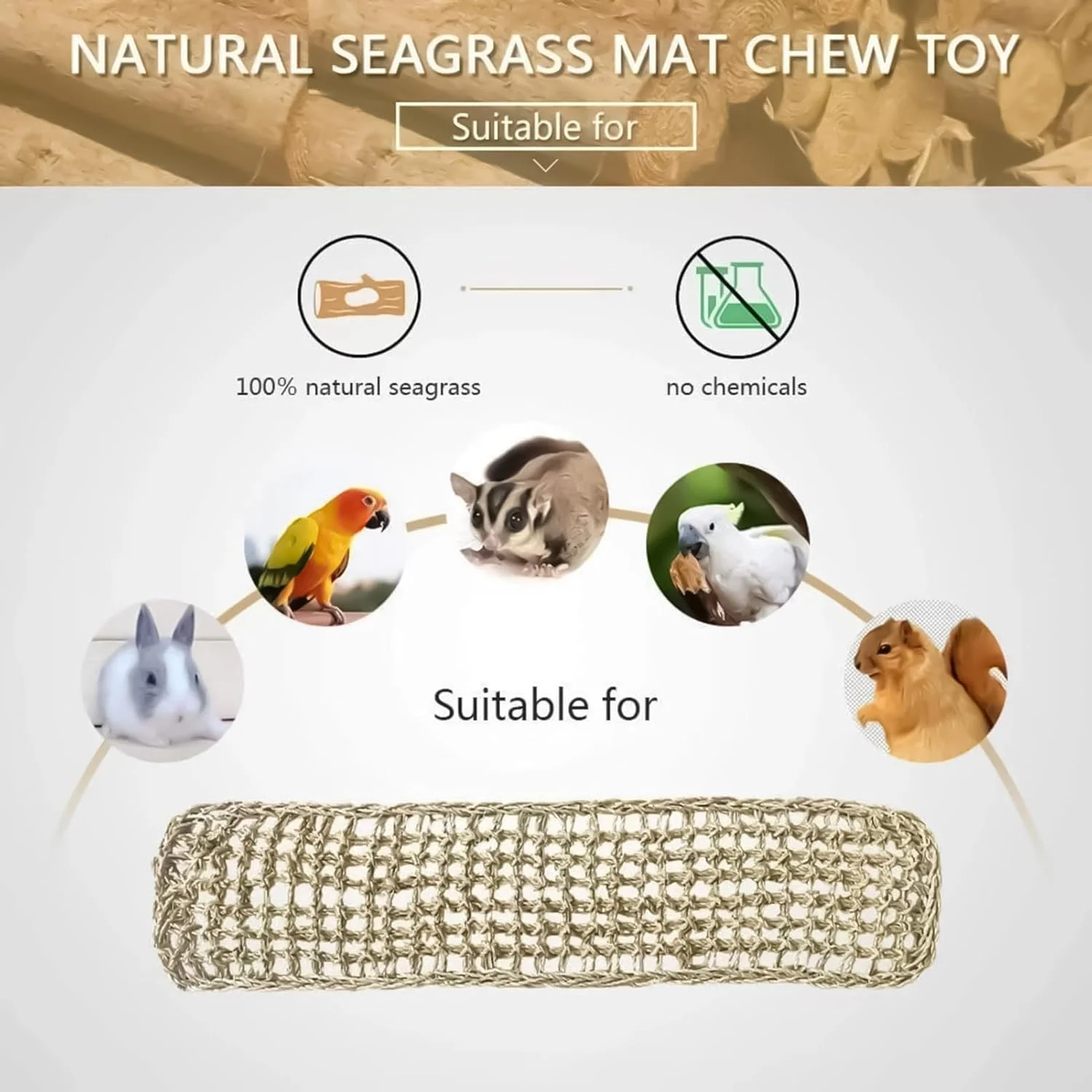 حصیر علف دریایی پرنده - نردبان طنابی صعودی طوطی - لوازم جانبی قفس جویدنی - برای عروس هلندی، کانور، مرغ عشق، همستر، اژدهای ریش دار، حیوانات کوچک، پاسیو و بالکن حصیر علف دریایی پرنده - نردبان طنابی صعودی طوطی - لوازم جانبی قفس جویدنی - برای عروس هلندی، کانور، مرغ عشق، همستر، اژدهای ریش دار، حیوانات کوچک، پاسیو و بالکن