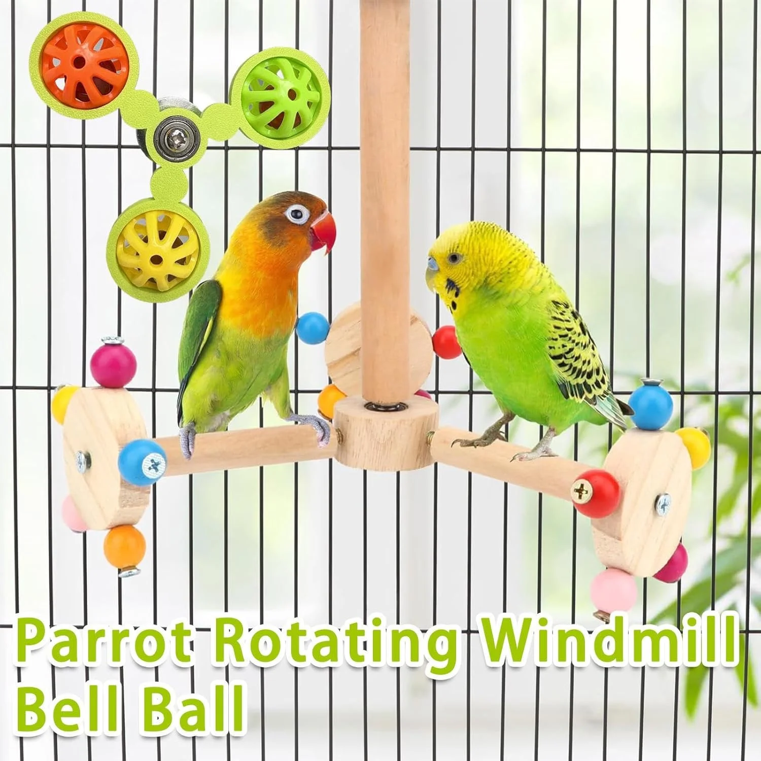 اسباب بازی طوطی - توپ زنگوله رنگارنگ پرنده برای مرغ عشق، اسباب بازی های حسی لوازم جانبی قفس برای صاحبان حیوانات خانگی، سرگرمی بازی کانور، کاکتیل، ماکائو، کاکادو