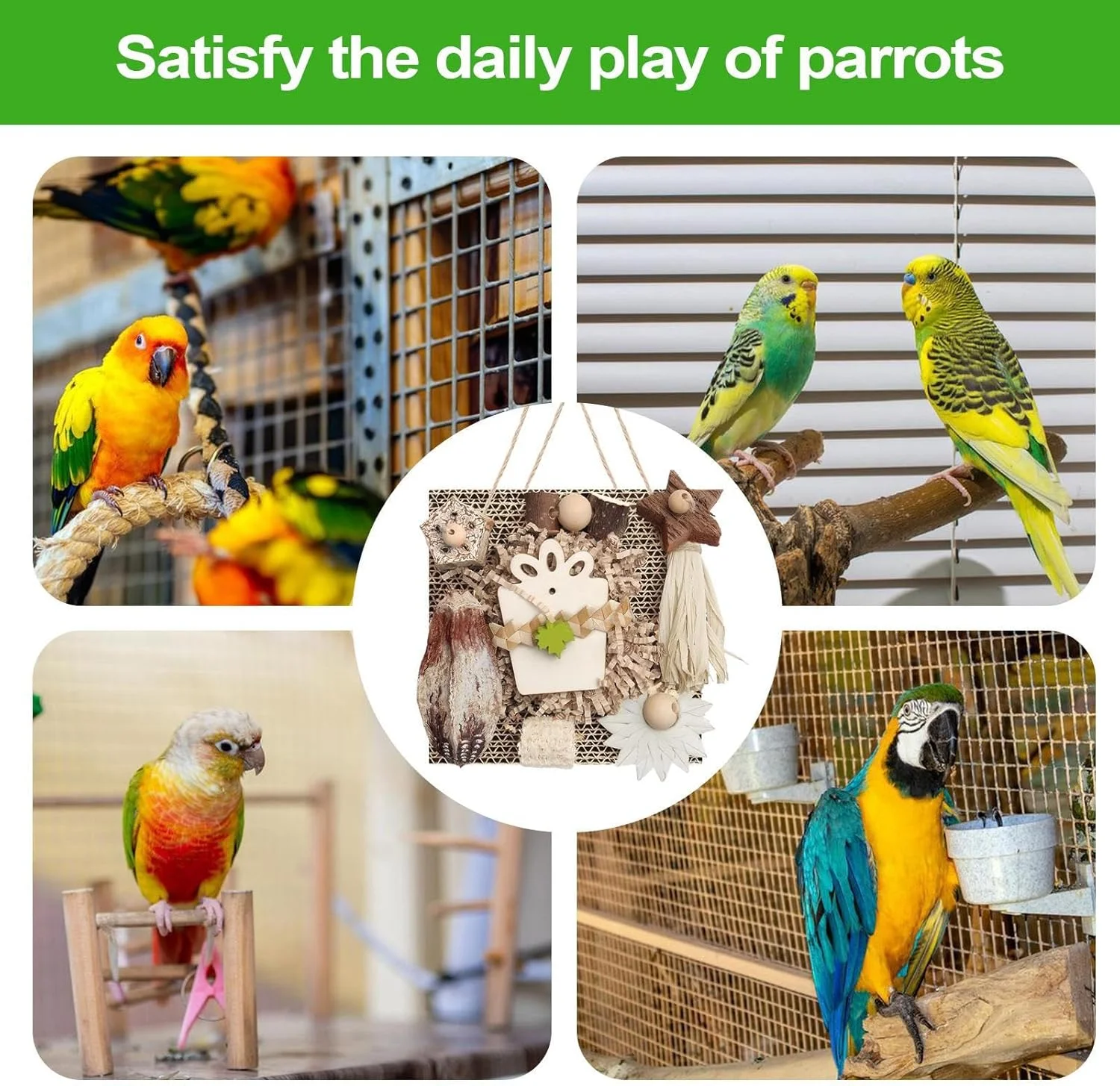 اسباب بازی پرندگان برای مرغ عشق، اسباب بازی های چوبی تعاملی پرندگان - لوازم جانبی قفس برای جویدن بالکن حیاط مرغ در فضای باز داخل خانه داخل پنجره زمین بازی پاسیو باغ حیاط اسباب بازی پرندگان برای مرغ عشق، اسباب بازی های چوبی تعاملی پرندگان - لوازم جانبی قفس برای جویدن بالکن حیاط مرغ در فضای باز داخل خانه داخل پنجره زمین بازی پاسیو باغ حیاط