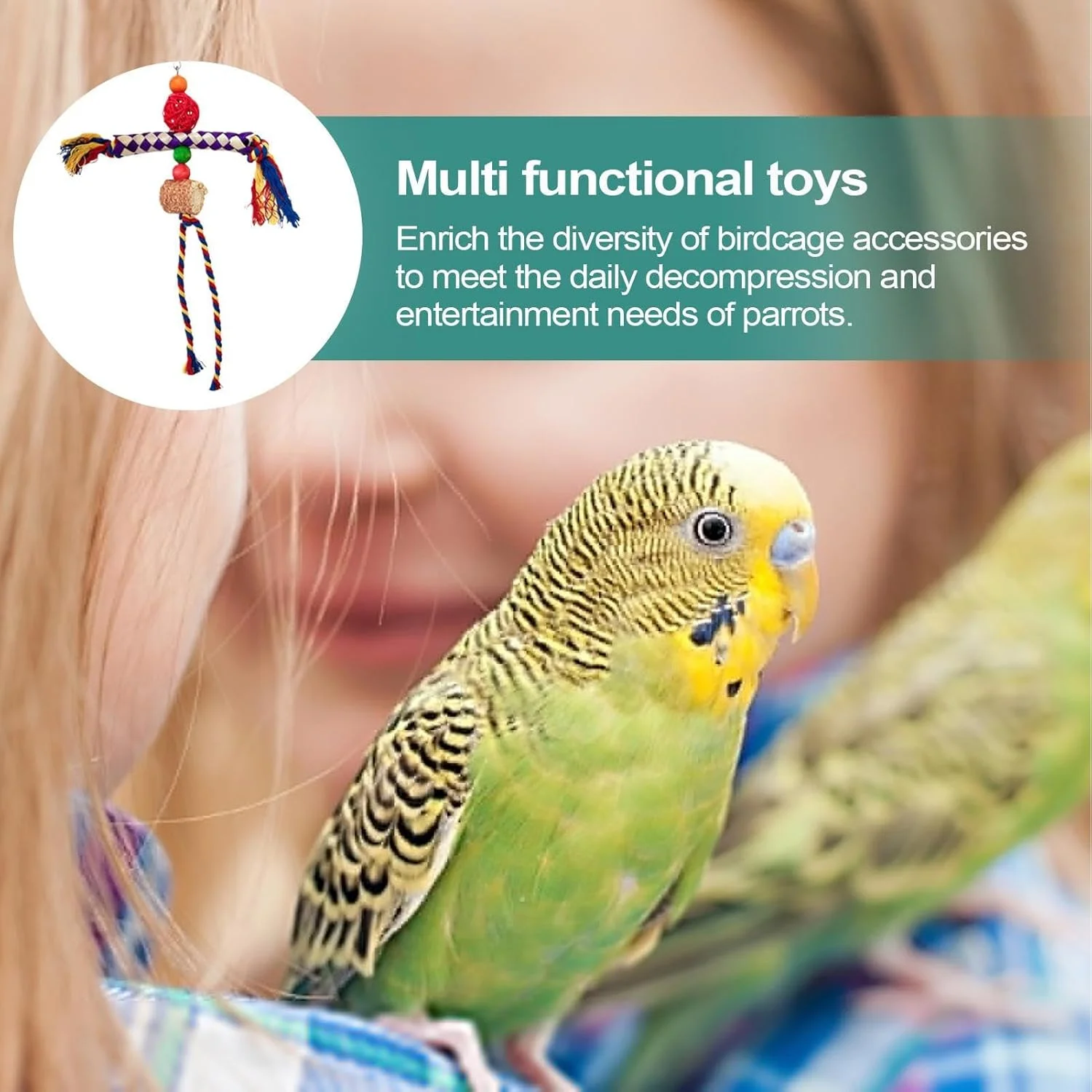 اسباب بازی پرندگان برای قفس | طناب رنگارنگ جستجوی غذا برای عروس هلندی، طناب جویدنی نشیمنگاه قفس پرنده، بازی تعاملی برای کانورها، مرغ عشق ها، عروس هلندی ها و پریکیتوها اسباب بازی پرندگان برای قفس | طناب رنگارنگ جستجوی غذا برای عروس هلندی، طناب جویدنی نشیمنگاه قفس پرنده، بازی تعاملی برای کانورها، مرغ عشق ها، عروس هلندی ها و پریکیتوها