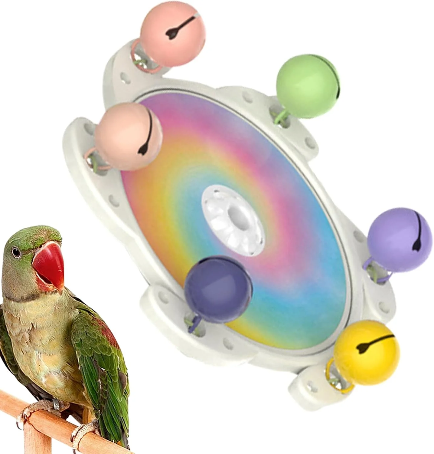 اسباب بازی پرنده برای مرغ عشق - اسباب بازی قفس پرنده طوطی چرخشی، پازل جویدنی سرگرم کننده و همراه برای ایوان، باغ، بالکن، لبه پنجره، عروس هلندی، لوریکیت و مرغ عشق