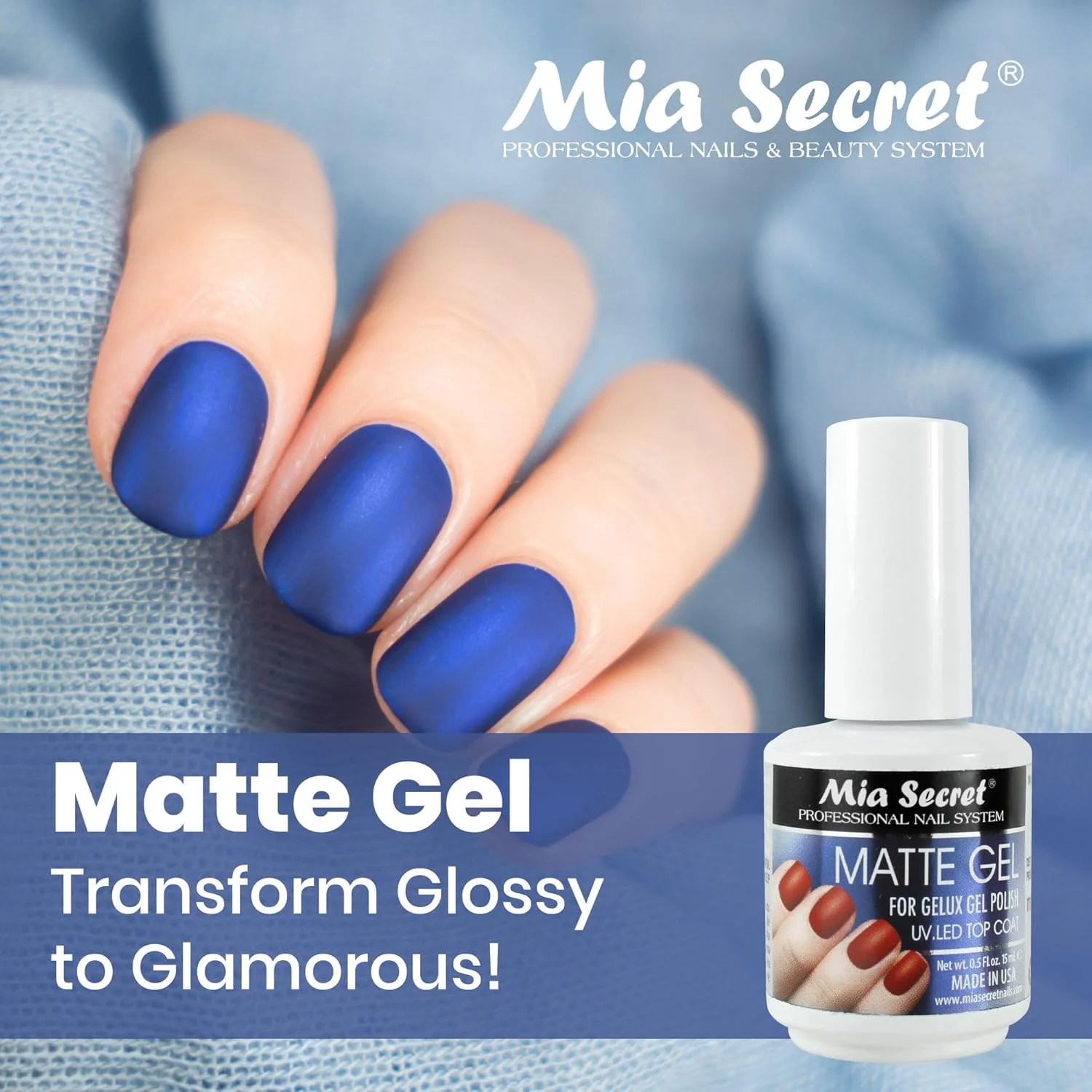 میا سکرت - ژل مات برای لاک ژل ژلوکس، تاپ کت یو وی، ال ای دی