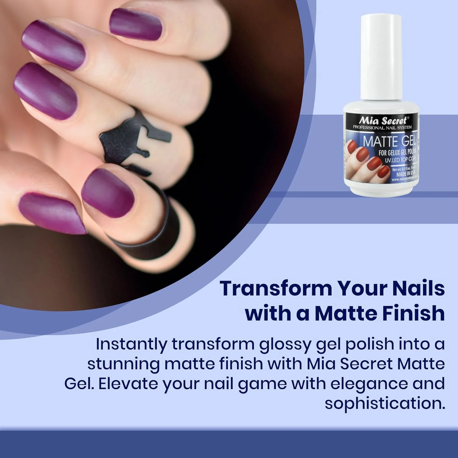 میا سکرت - ژل مات برای لاک ژل ژلوکس، تاپ کت یو وی، ال ای دی