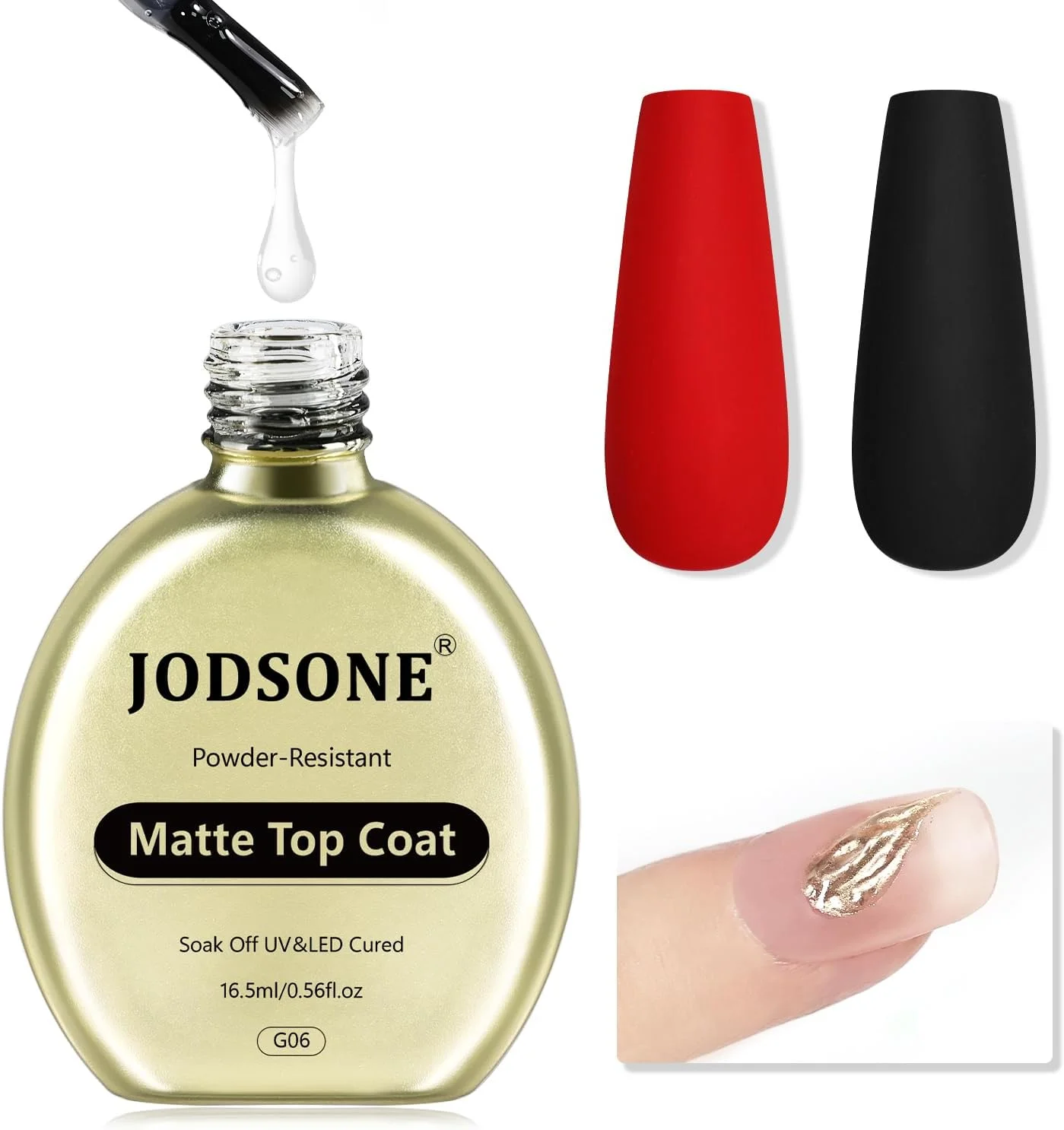 تاپ کت ژل مات جادسون - 16.5 میلی لیتر، مقاوم در برابر پودر، بدون نیاز به دستمال، مناسب برای طراحی ناخن با پودر کروم، صاف و مات، نیاز به خشک شدن با اشعه ماوراء بنفش تاپ کت ژل مات جادسون - 16.5 میلی لیتر، مقاوم در برابر پودر، بدون نیاز به دستمال، مناسب برای طراحی ناخن با پودر کروم، صاف و مات، نیاز به خشک شدن با اشعه ماوراء بنفش