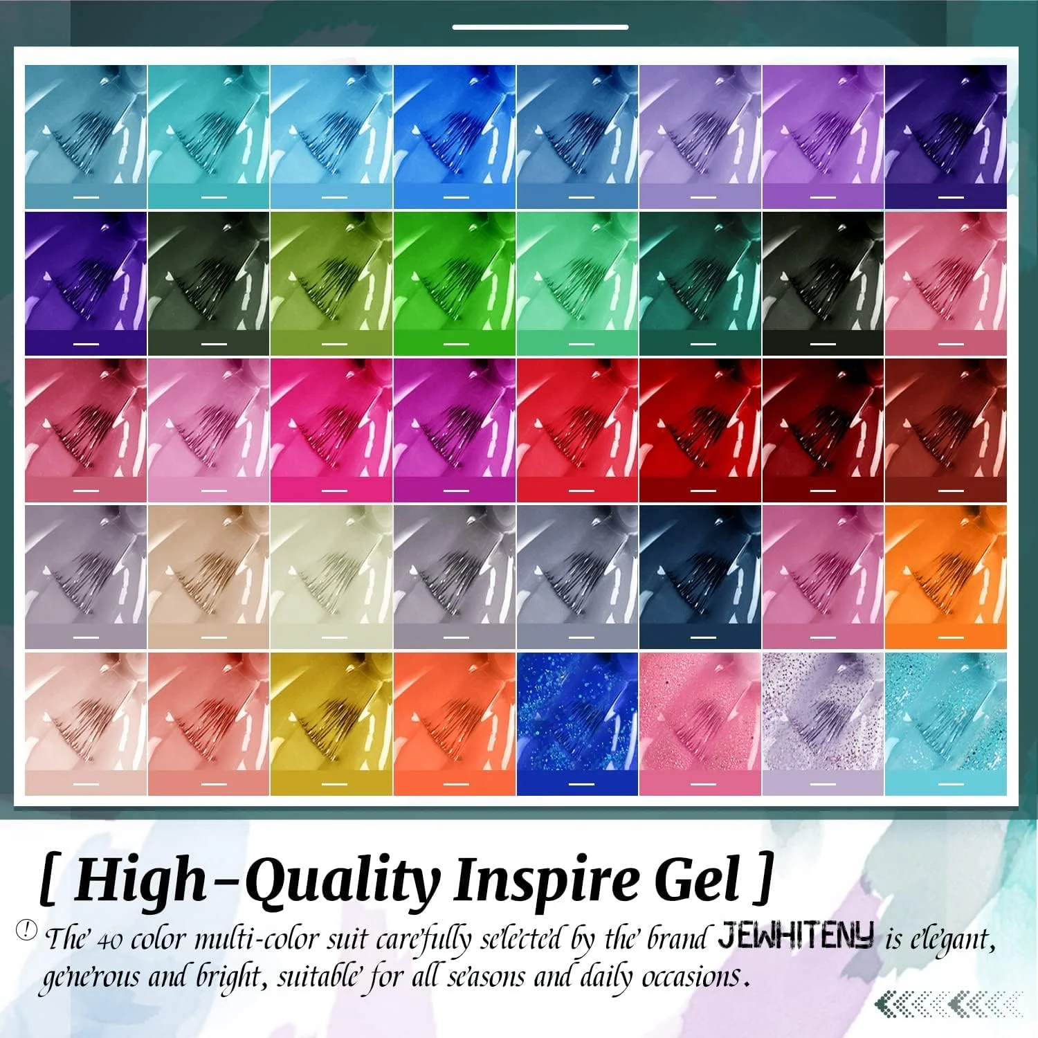 ست لاک ژل 45 عددی JEWHITENY، ست مبتدی لاک ژل همراه با دستگاه UV LED، شامل 2 عدد تاپ کت براق و مات و 2 عدد بیس کت، هدیه ای برای بانوان ست لاک ژل 45 عددی JEWHITENY، ست مبتدی لاک ژل همراه با دستگاه UV LED، شامل 2 عدد تاپ کت براق و مات و 2 عدد بیس کت، هدیه ای برای بانوان