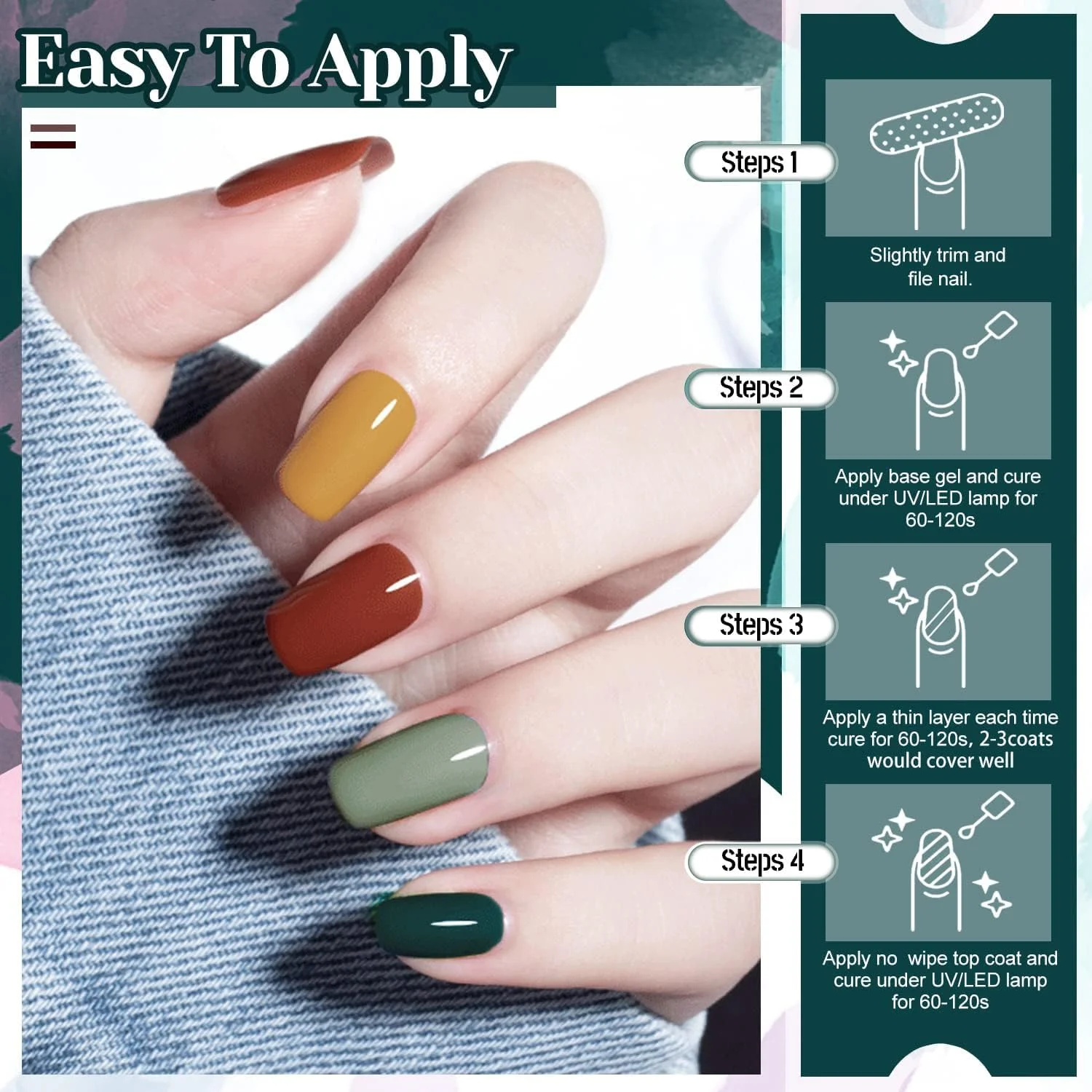 ست لاک ژل 45 عددی JEWHITENY، ست مبتدی لاک ژل همراه با دستگاه UV LED، شامل 2 عدد تاپ کت براق و مات و 2 عدد بیس کت، هدیه ای برای بانوان ست لاک ژل 45 عددی JEWHITENY، ست مبتدی لاک ژل همراه با دستگاه UV LED، شامل 2 عدد تاپ کت براق و مات و 2 عدد بیس کت، هدیه ای برای بانوان