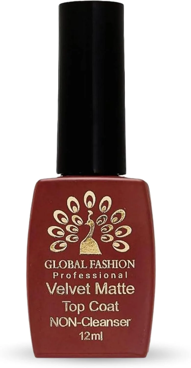لاک ناخن حلال بدون نیاز به پاک کردن از گلوبال فشن | کیفیت سالنی، ماندگاری طولانی - بدون درخشش، مقاوم در برابر لب پر شدن، لاک ناخن، تاپ کت مات مخملی (تاپ کت مخملی مات، 12 میلی لیتر)
