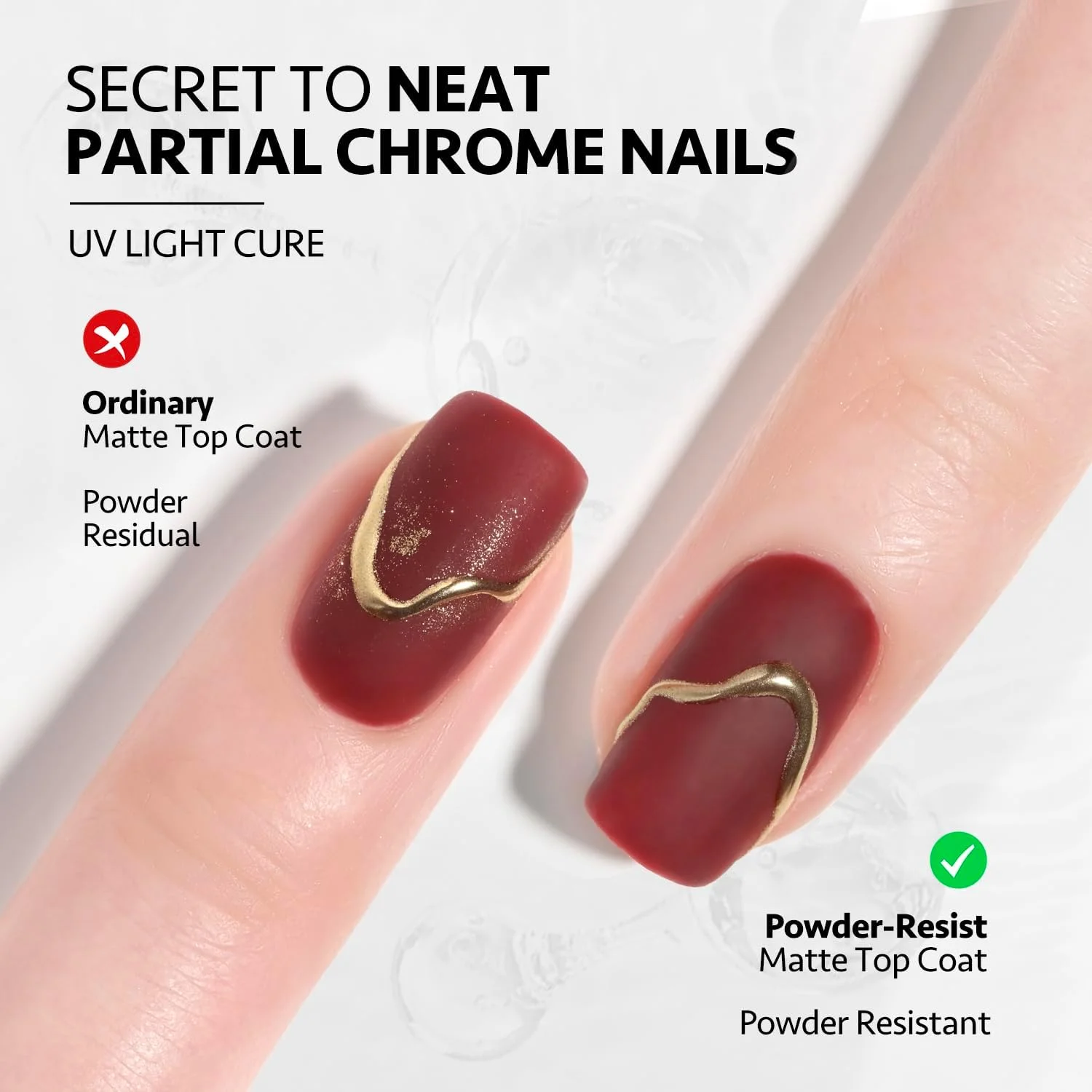 لاک ژل مات تاپ کت GAOY، 16 میلی لیتر، مقاوم در برابر پودر، پوشش مات برای طراحی دقیق و پودر کروم، مناسب برای طراحی ناخن با ژل UV