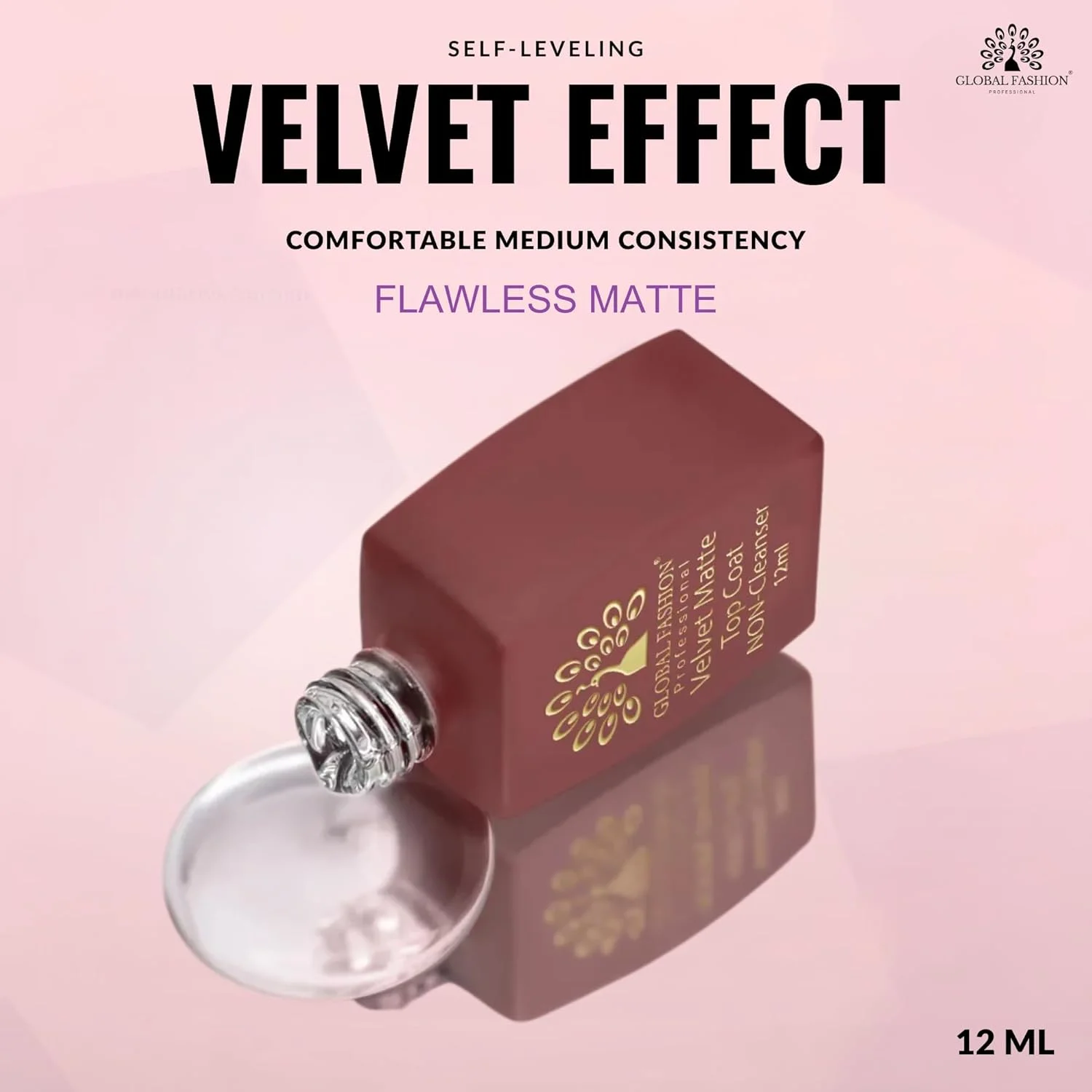 لاک ناخن حلال بدون نیاز به پاک کردن از گلوبال فشن | کیفیت سالنی، ماندگاری طولانی - بدون درخشش، مقاوم در برابر لب پر شدن، لاک ناخن، تاپ کت مات مخملی (تاپ کت مخملی مات، 12 میلی لیتر)