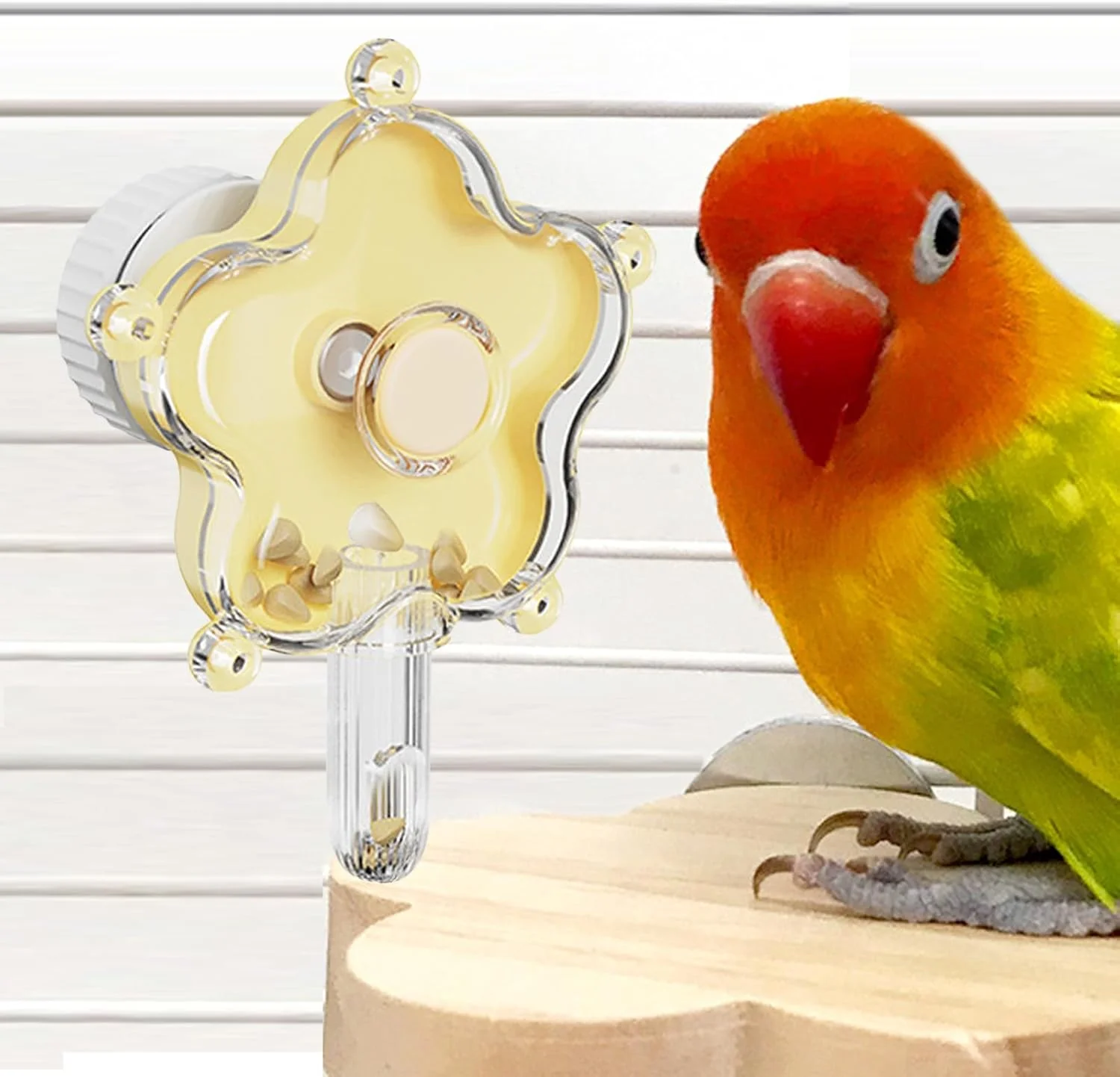 اسباب بازی جستجوی غذا برای طوطی - لوازم قفس چرخشی، اسباب بازی پخش کننده خوراکی پرنده طرح گل - برای زمان تنهایی در خانه، تحریک ذهنی، فضای غنی سازی منطقه تمرین و مدیریت رفتار