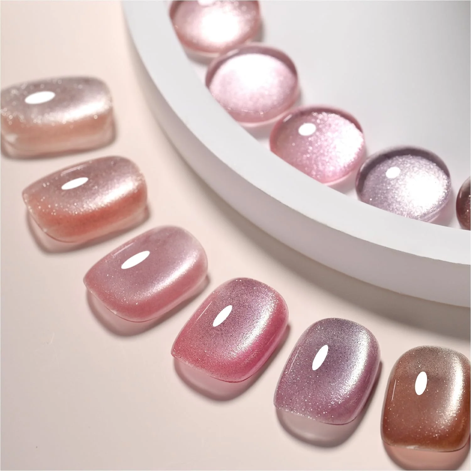 مجموعه لاک ژل چشم گربه ای اقیانوس صورتی GAOY با آهنربا برای چشم گربه ای هولوگرافیک، مانیکور ژلی سالنی و طراحی ناخن DIY در خانه