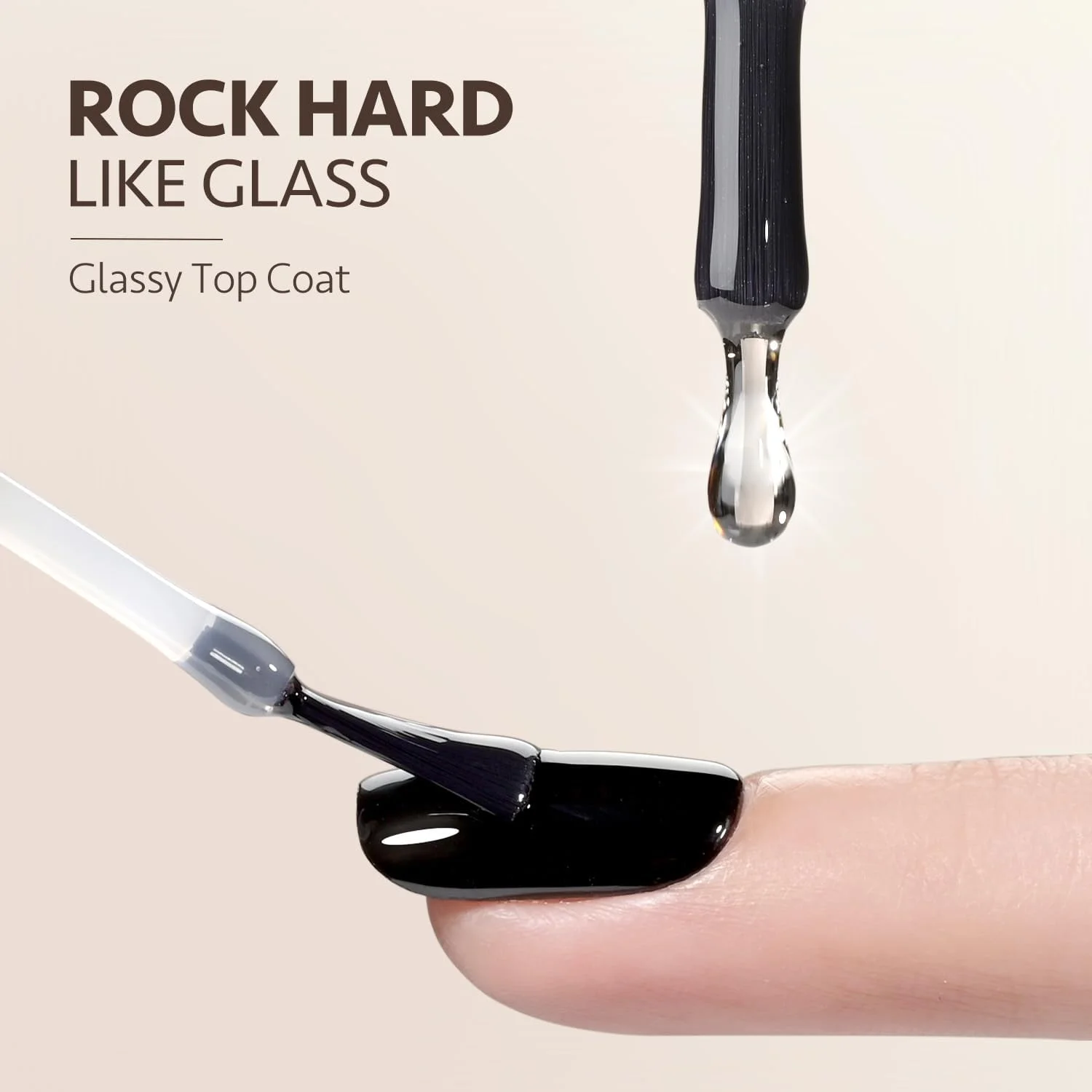 ست لاک ژل تاپ کت و بیس کت GAOY، 2 عدد 7.3 میلی لیتر تاپ کت شیشه ای و ترکیب فونداسیون بدون نیاز به پاک کردن برای لاک ناخن ژلی که با نور UV خشک می شود